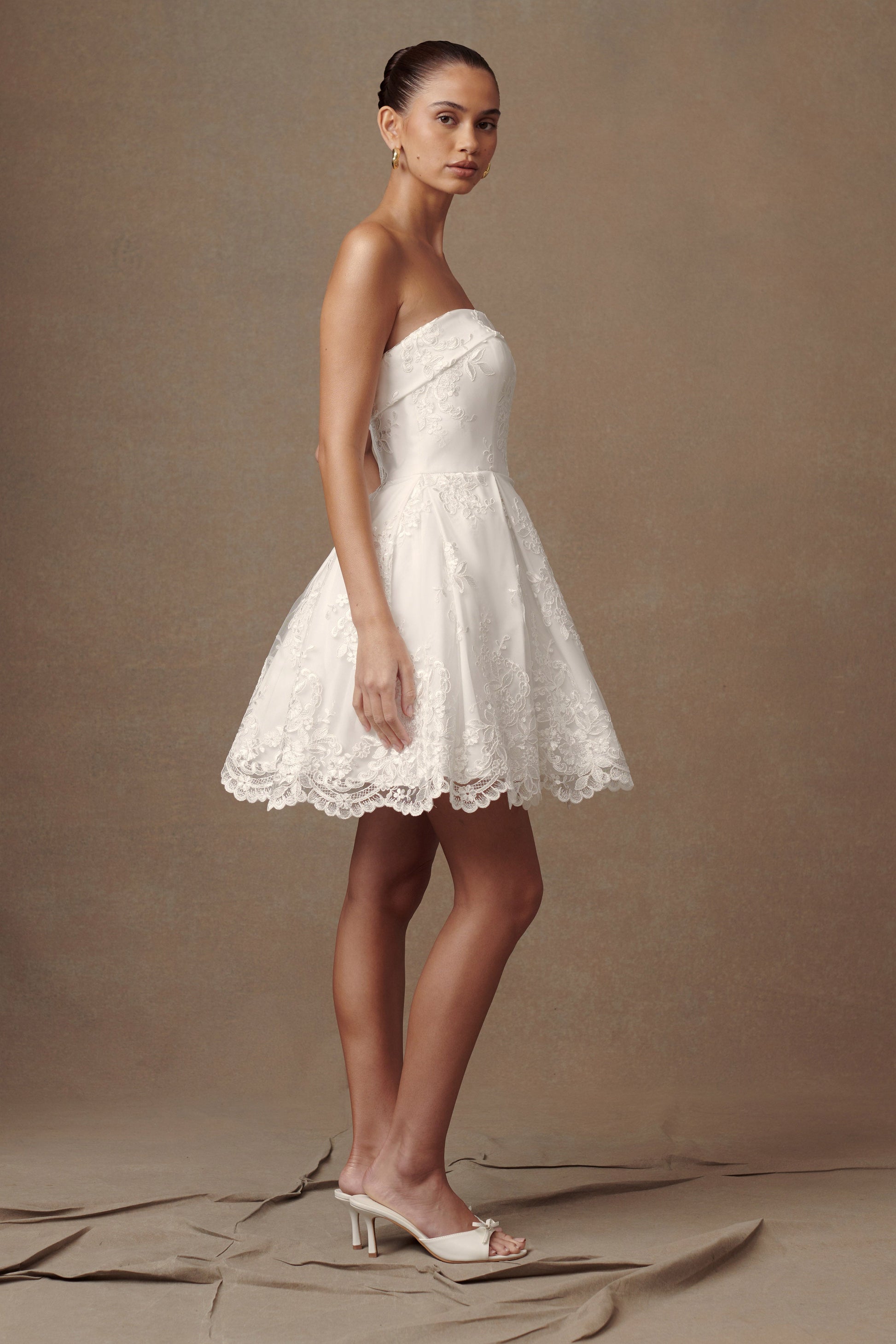 Eileen Lace Mini Dress - White #6