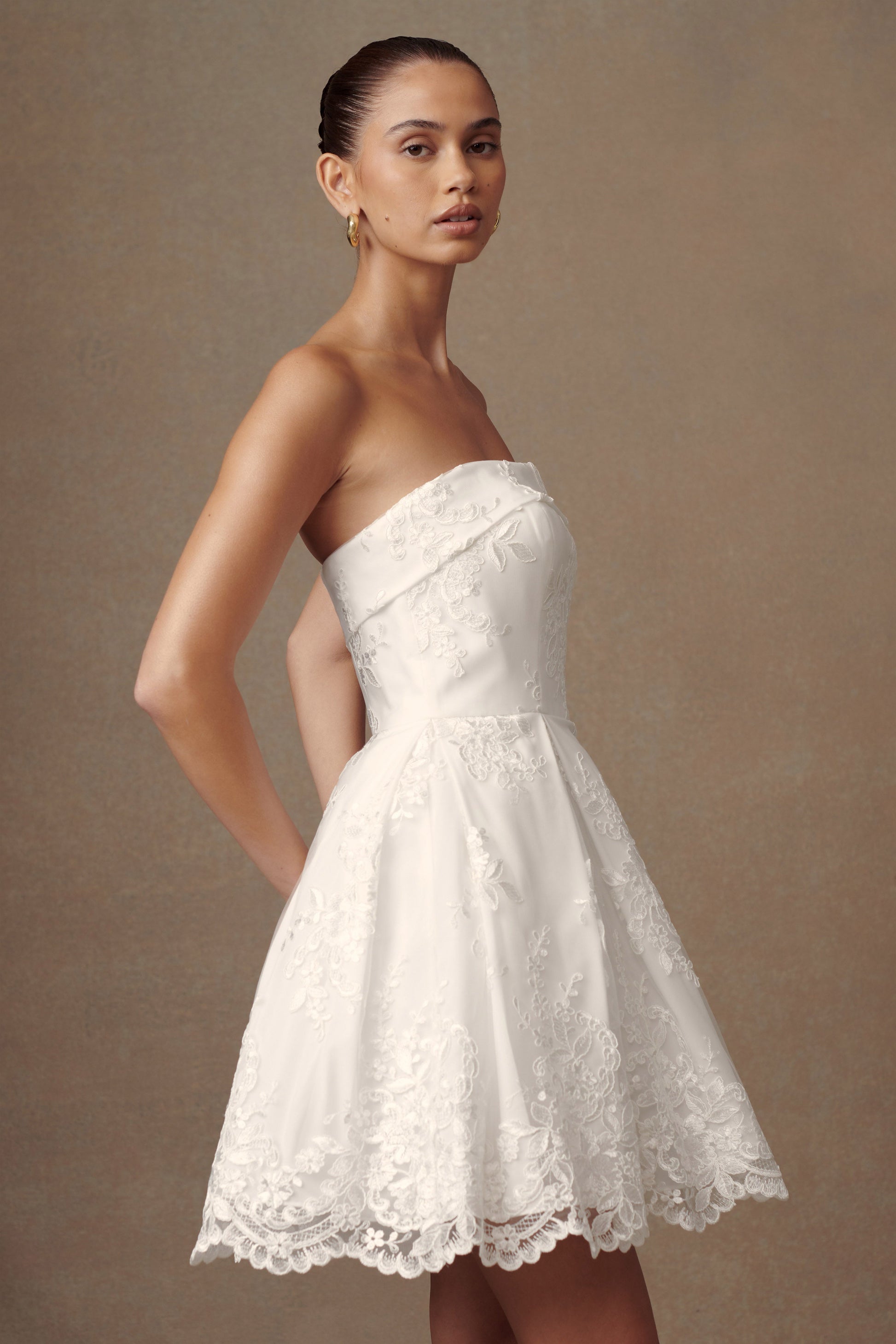 Eileen Lace Mini Dress - White #4