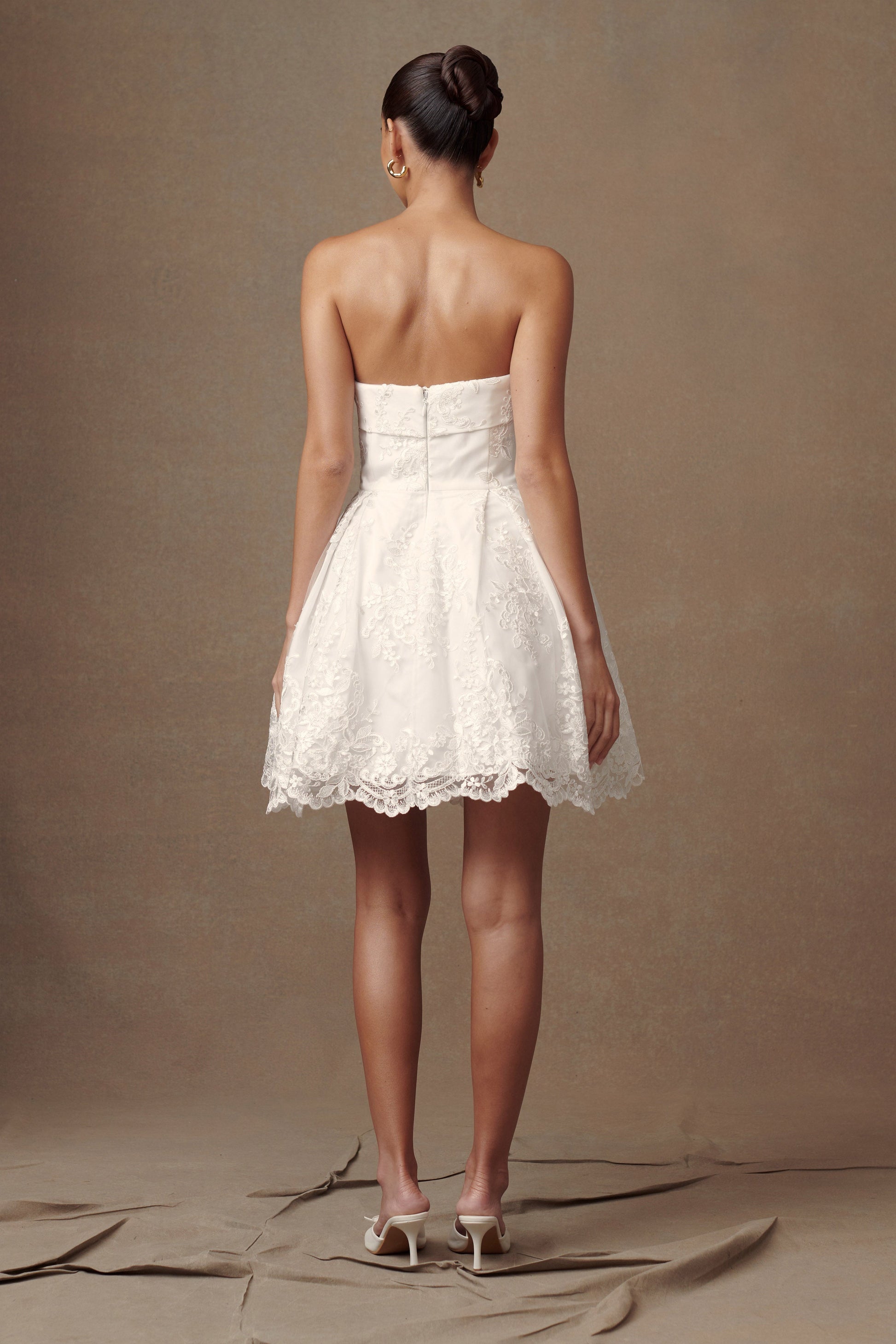 Eileen Lace Mini Dress - White #7
