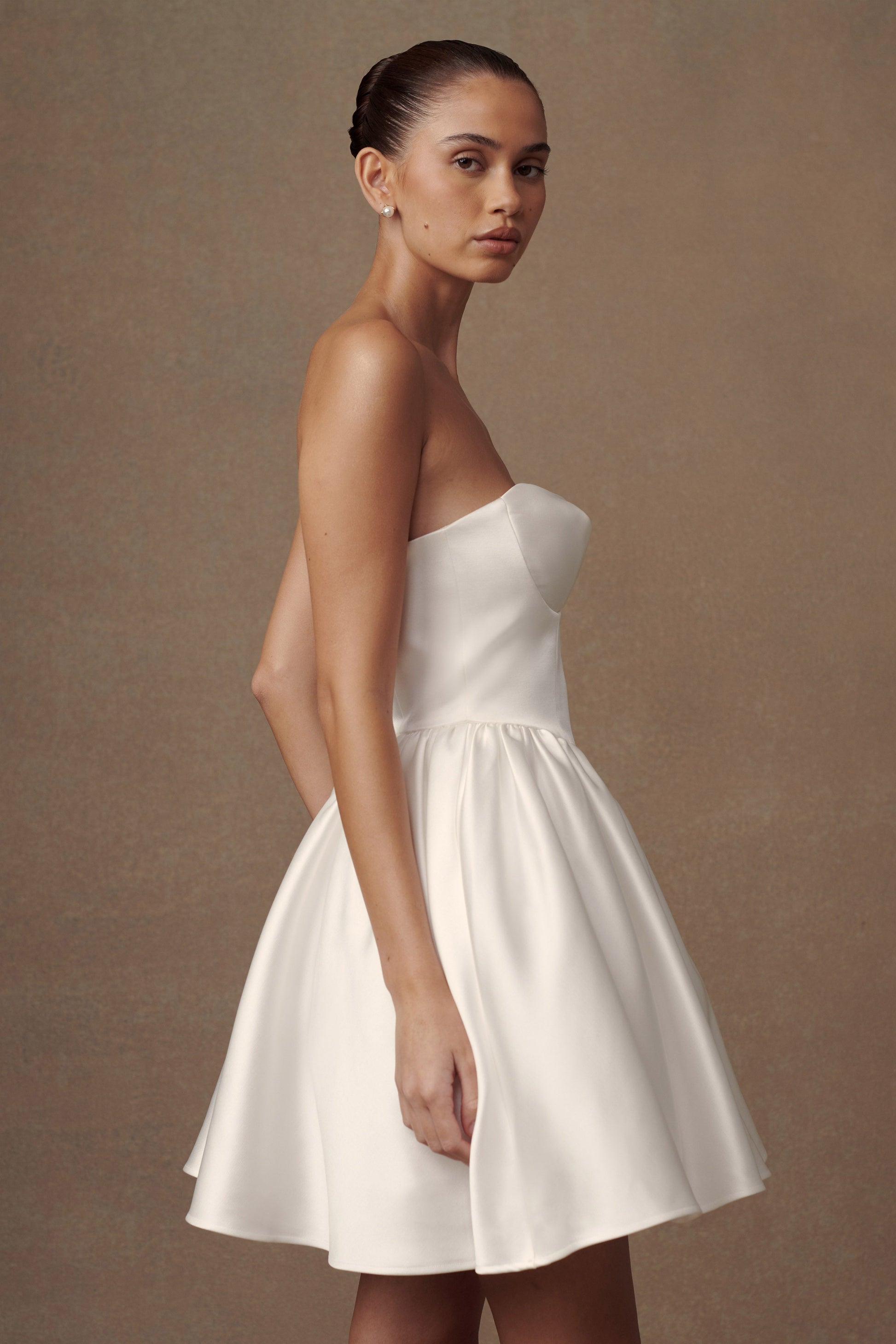 Hollie Structured Corset Mini Dress - White #6