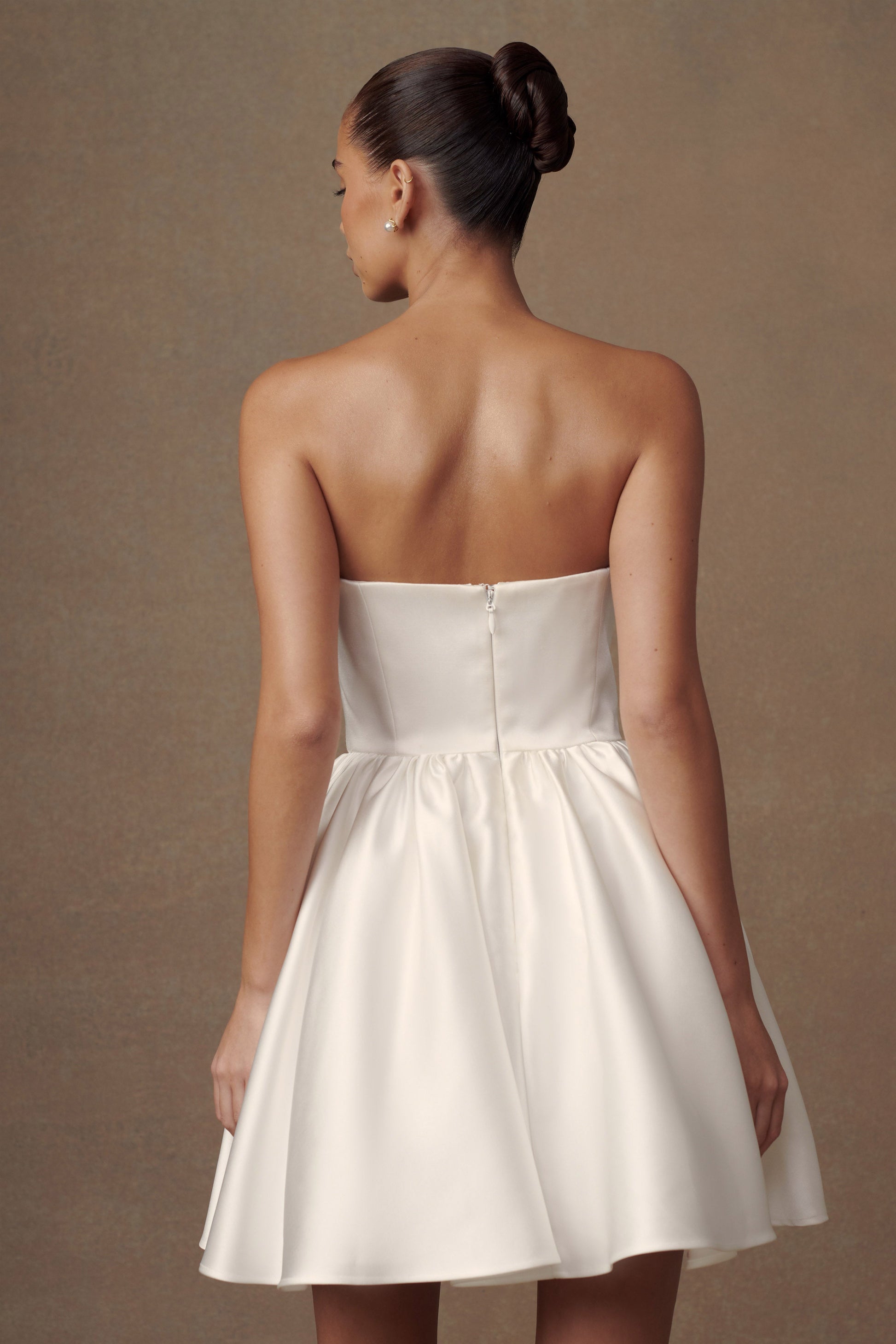 Hollie Structured Corset Mini Dress - White #3