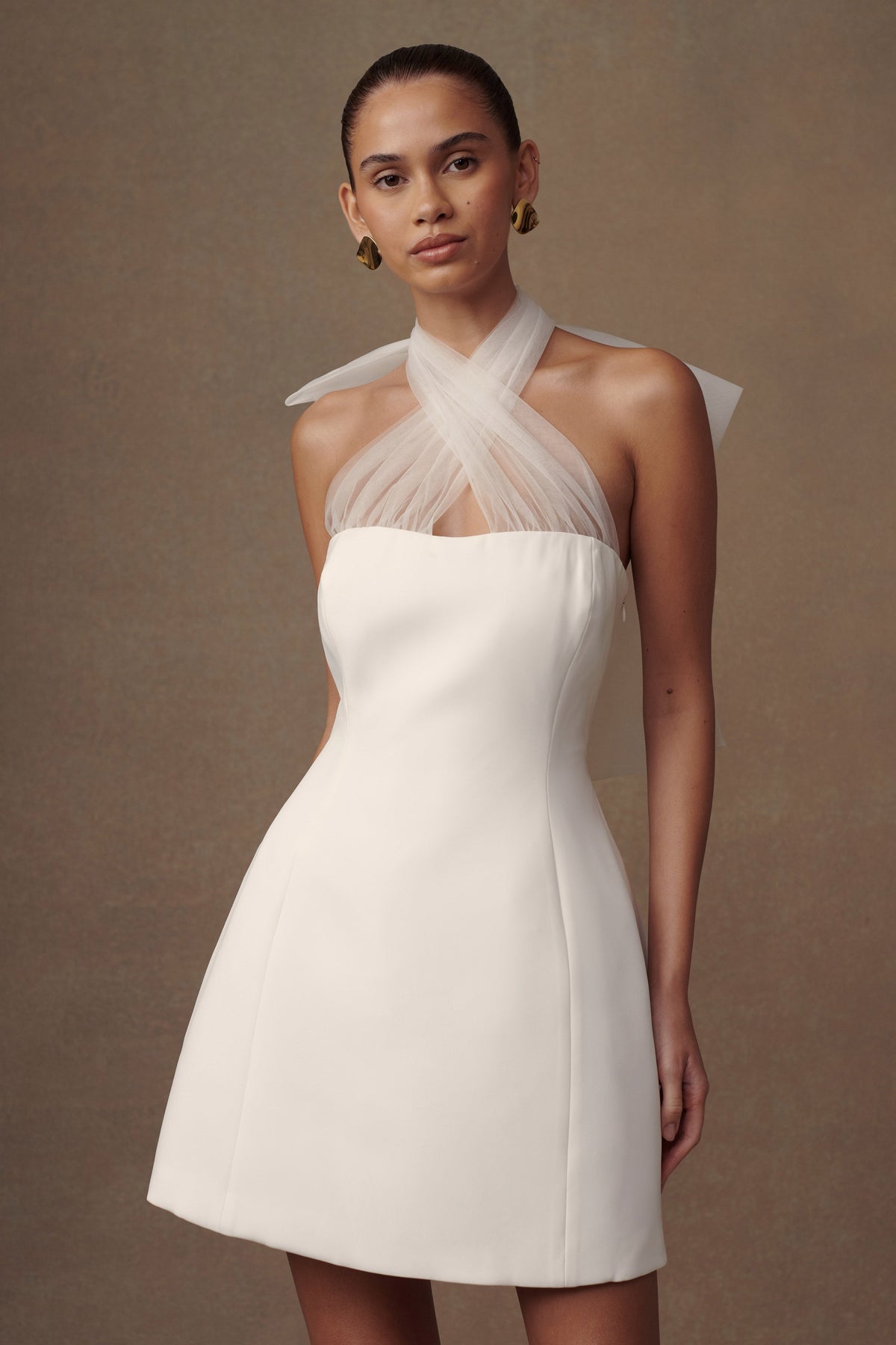 Maryam Tulle Bow Mini Dress - White #4