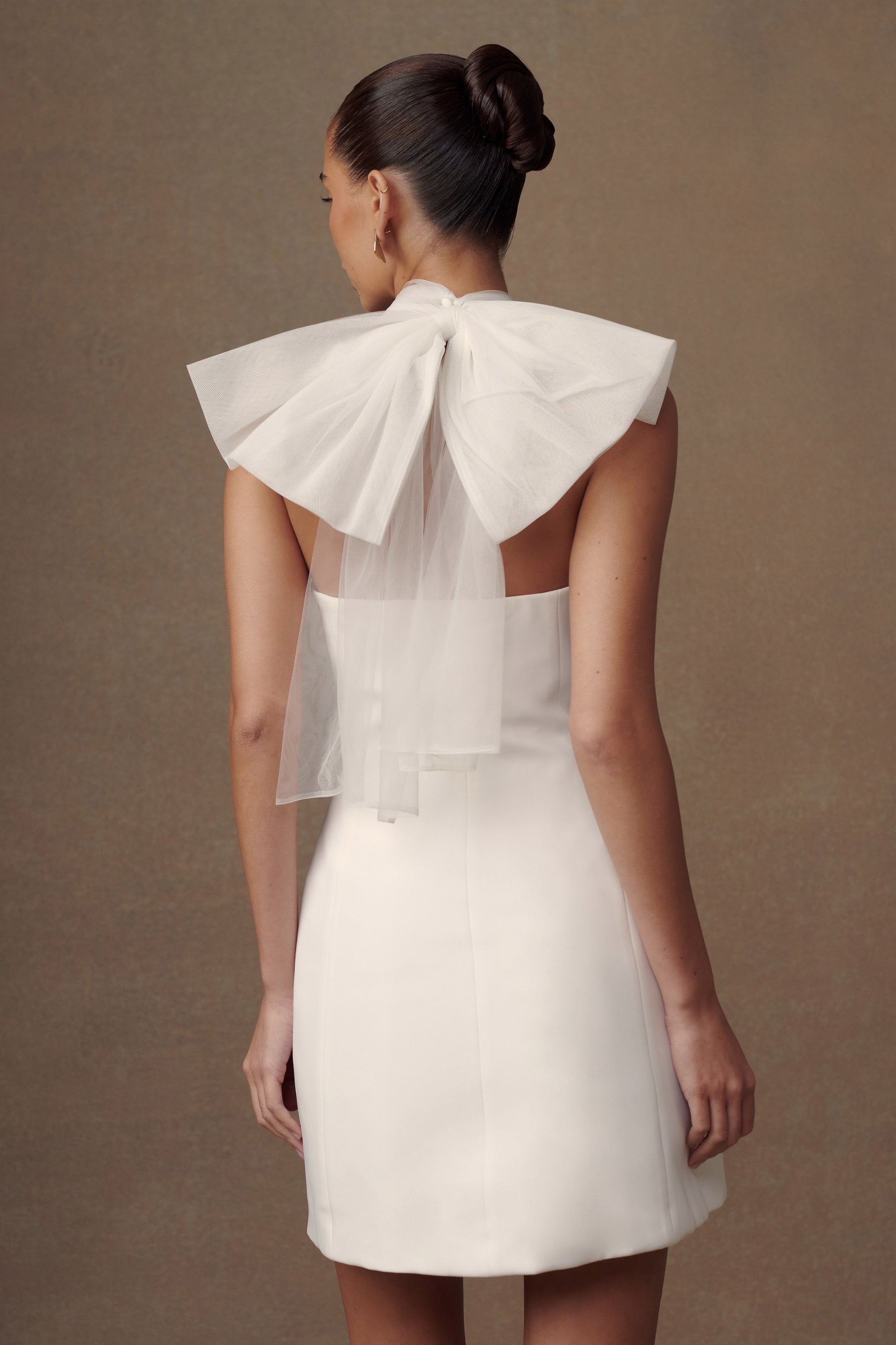 Maryam Tulle Bow Mini Dress - White #5