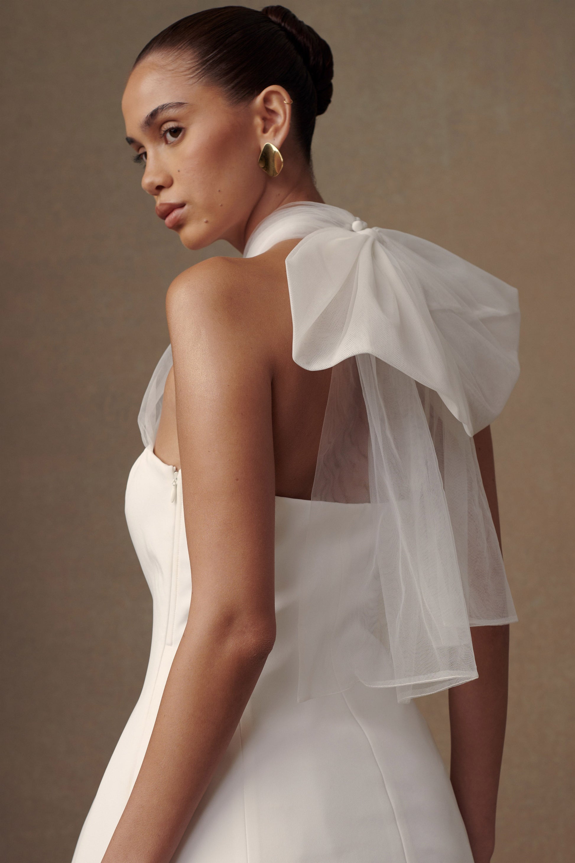 Maryam Tulle Bow Mini Dress - White #3