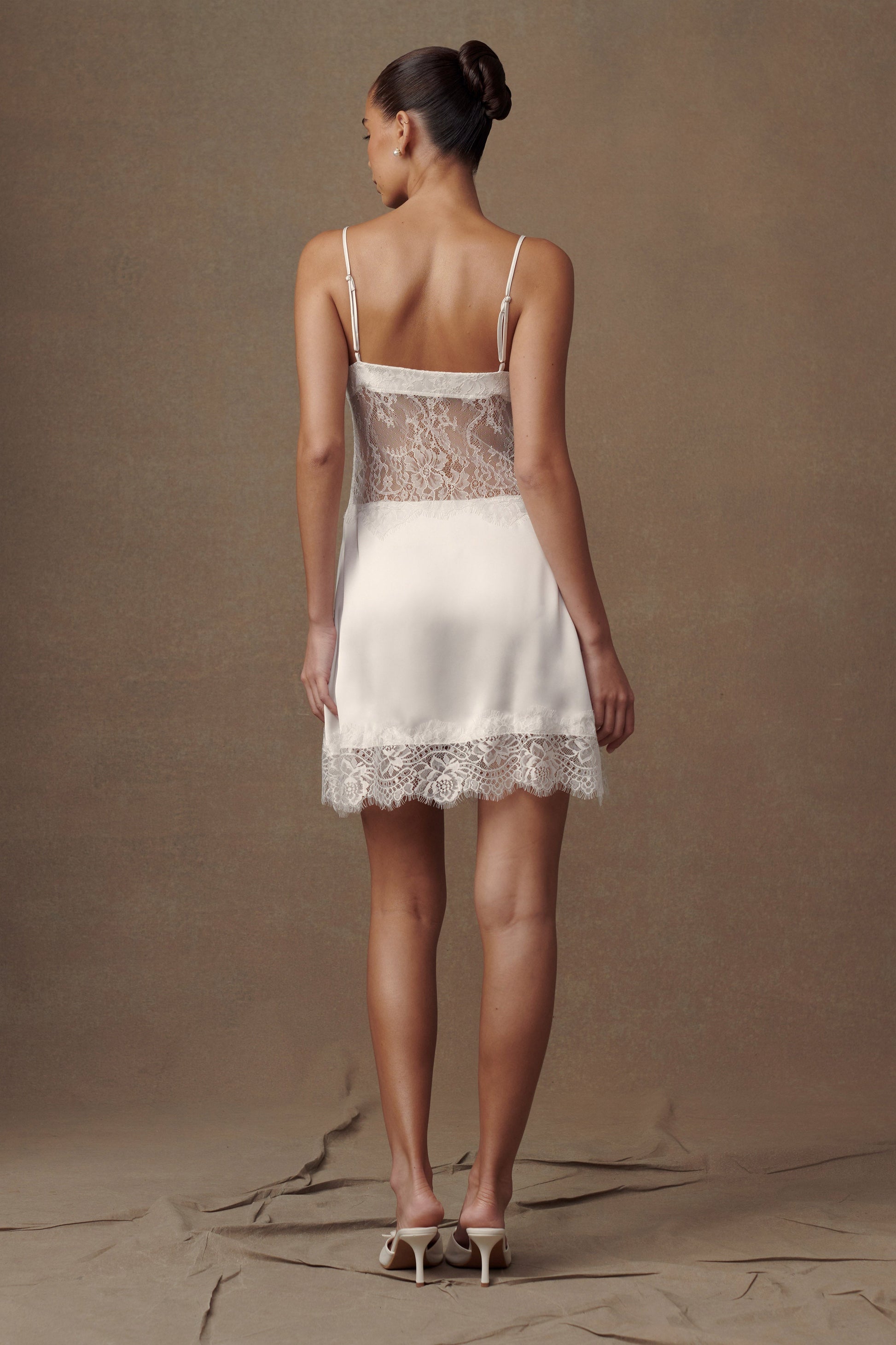 Emmett Lace Slip Dress - White #6