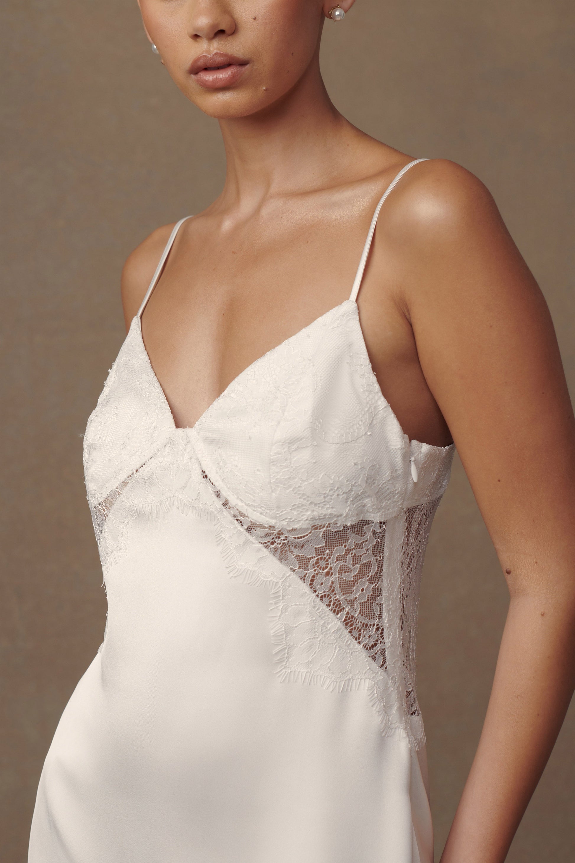 Emmett Lace Slip Dress - White #2
