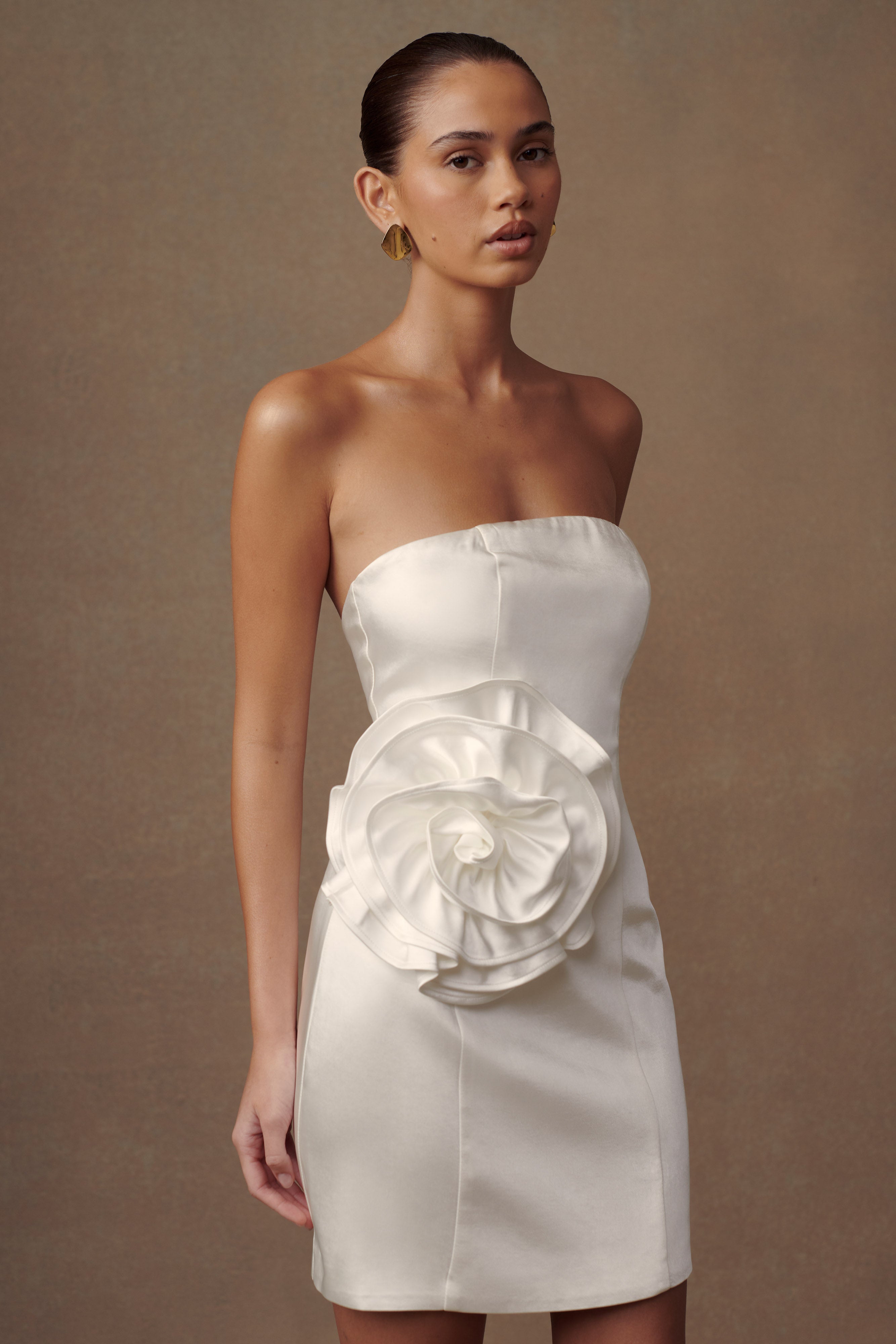 Bernadette Strapless Rose Mini Dress