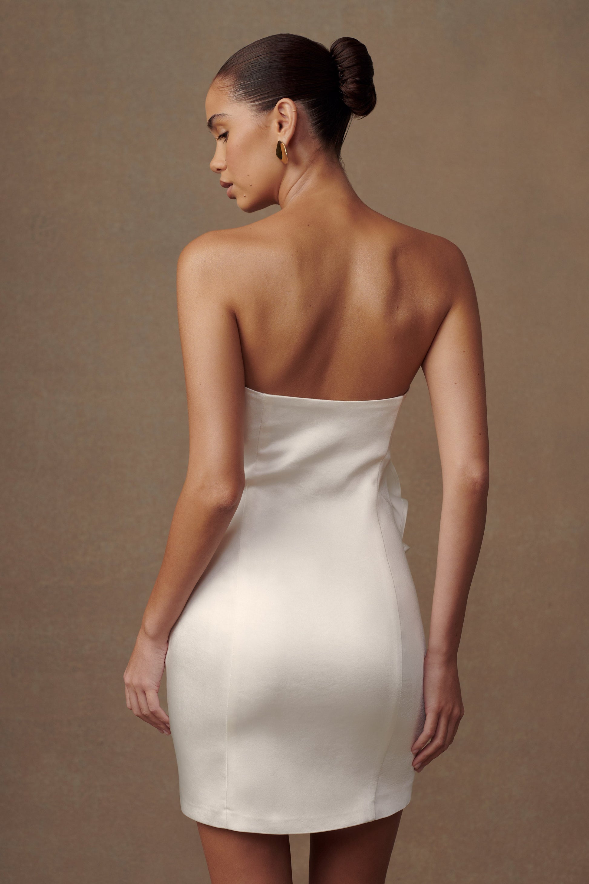 Bernadette Strapless Rose Mini Dress - White #2