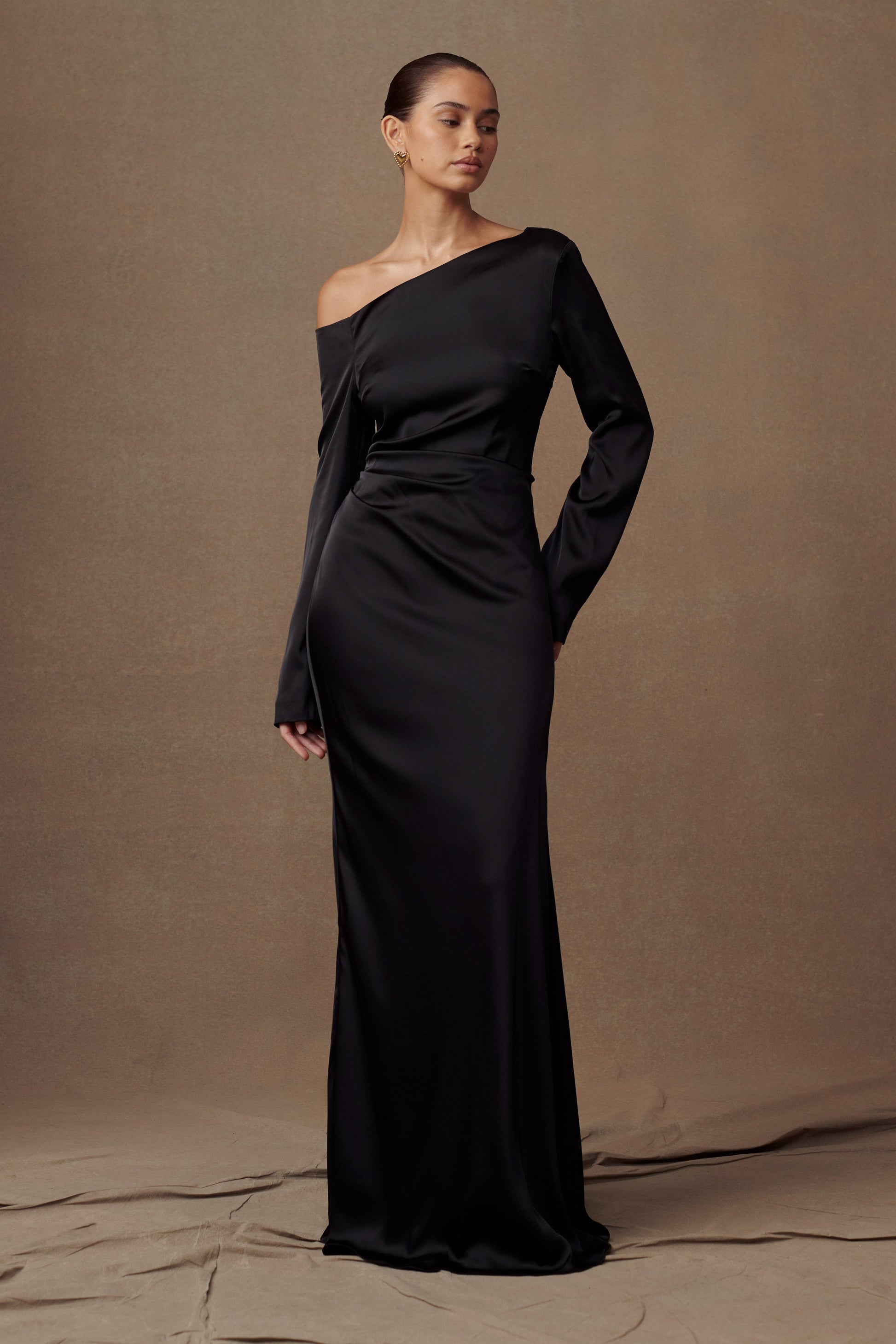 Avery Long Sleeve Maxi Dress - Black #7