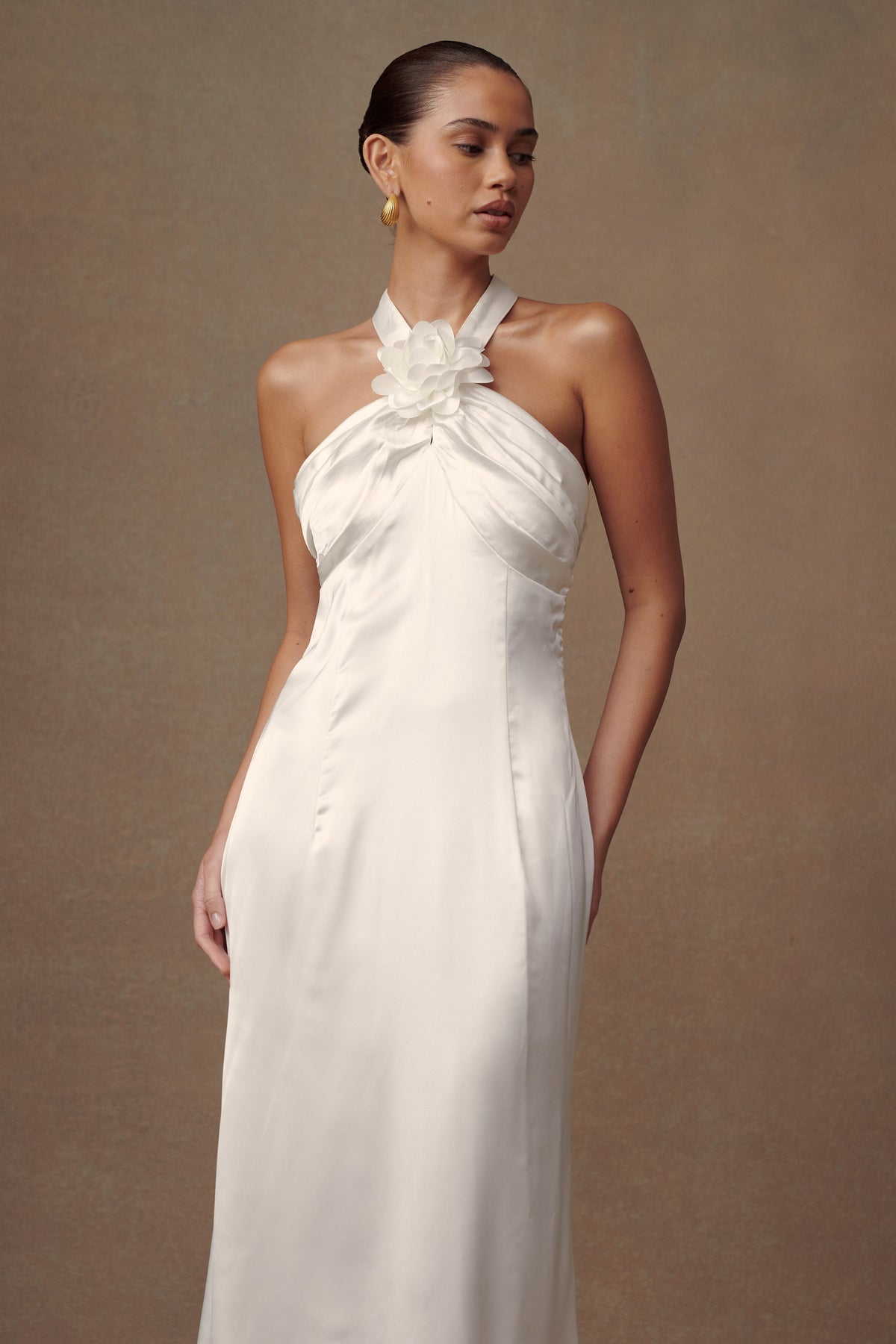 Dylan Rose Halter Maxi Dress - White #5