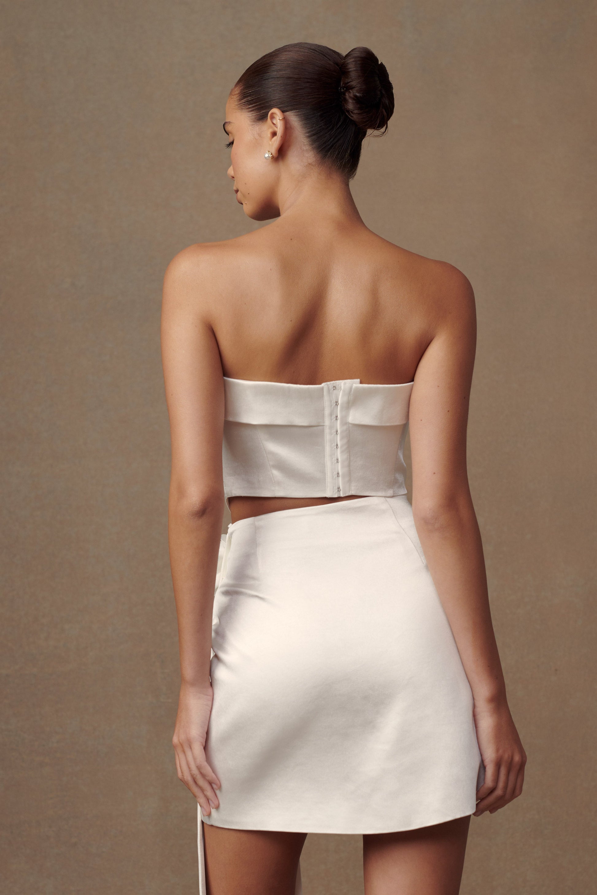 Margot Strapless Rose Corset - White #3