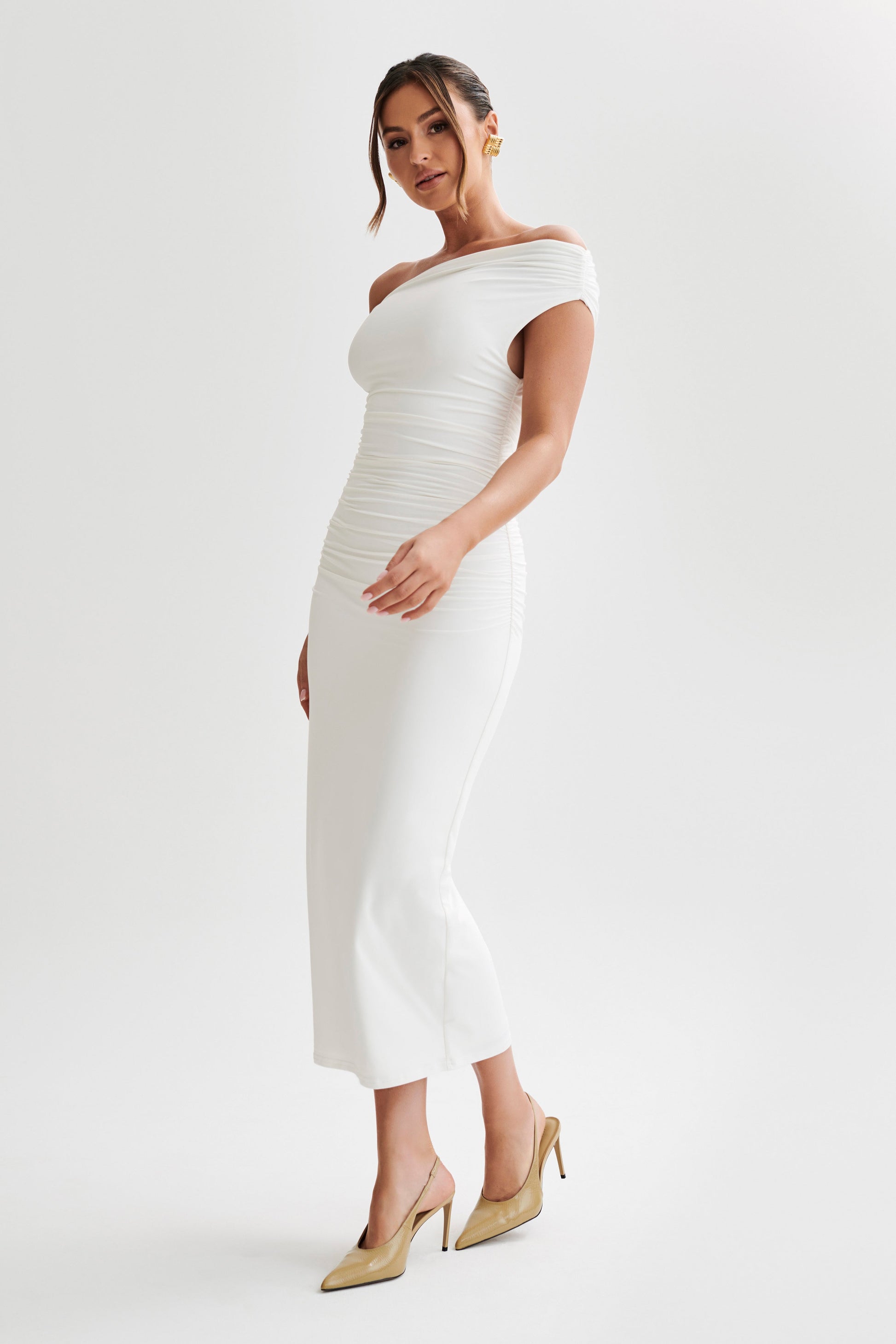 Alayna Recycled Nylon Midi Dress - White #5