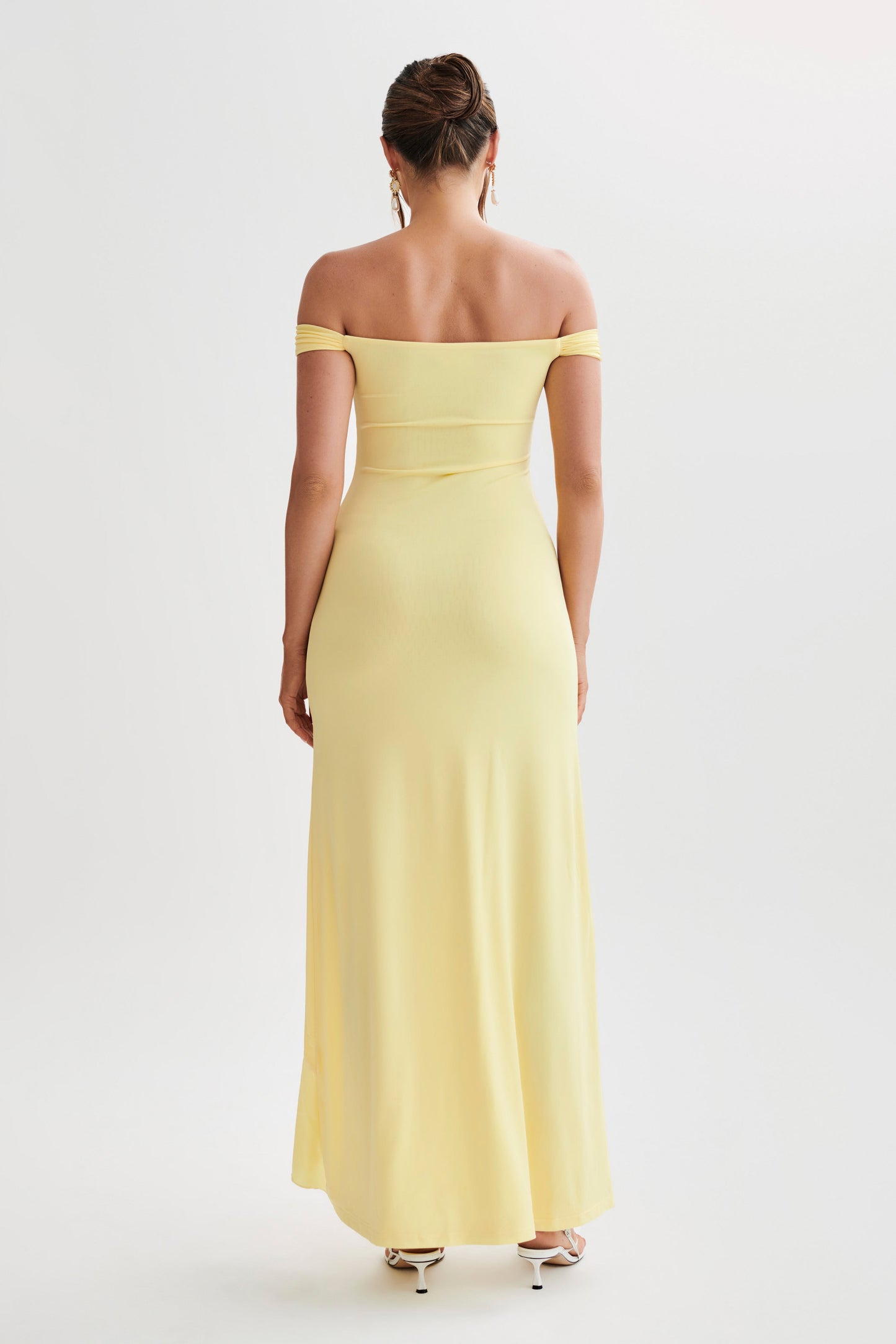 Eisley Slinky Off Shoulder Maxi Dress - Yellow