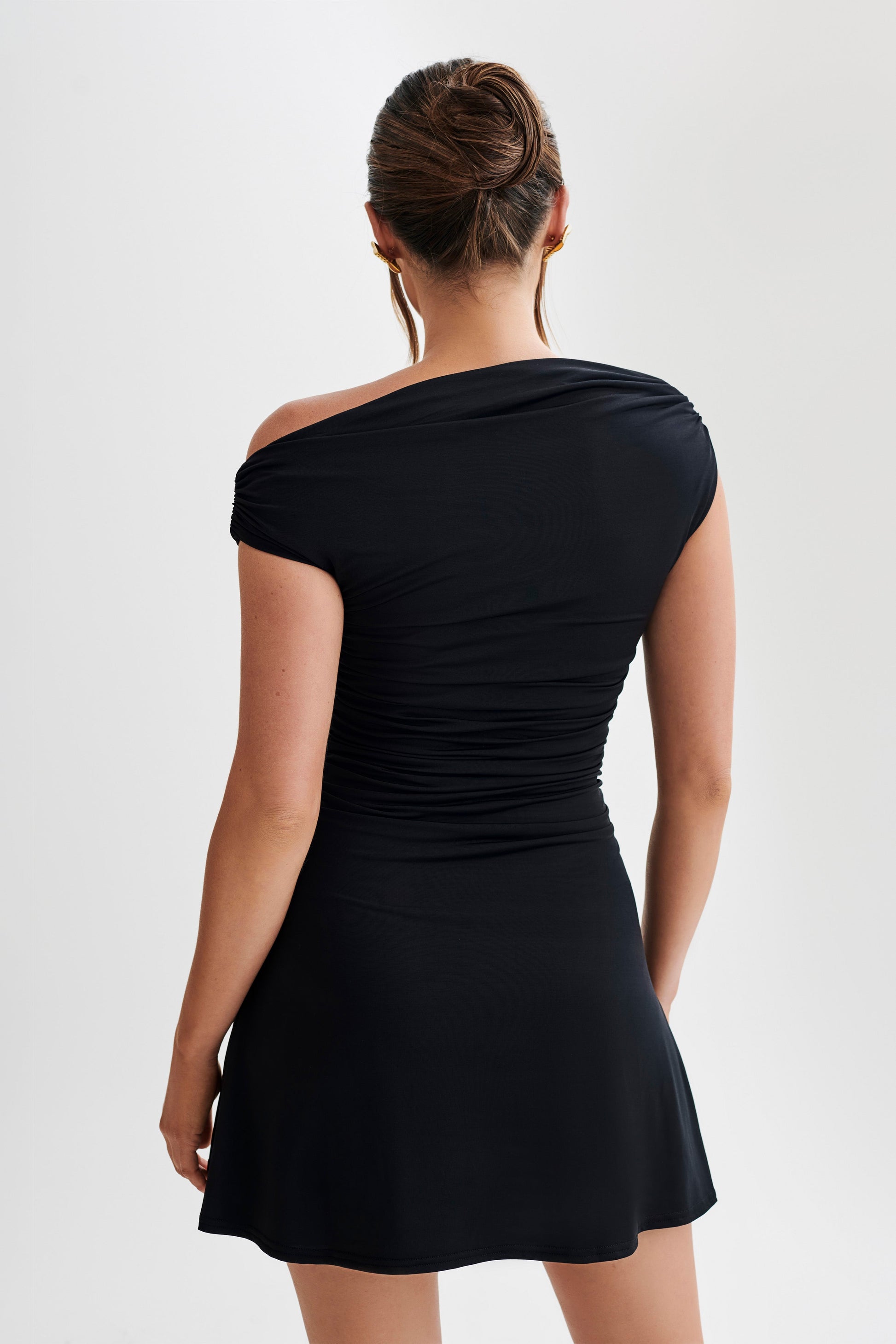 Dakoda Slinky Off Shoulder Mini Dress - Black #2