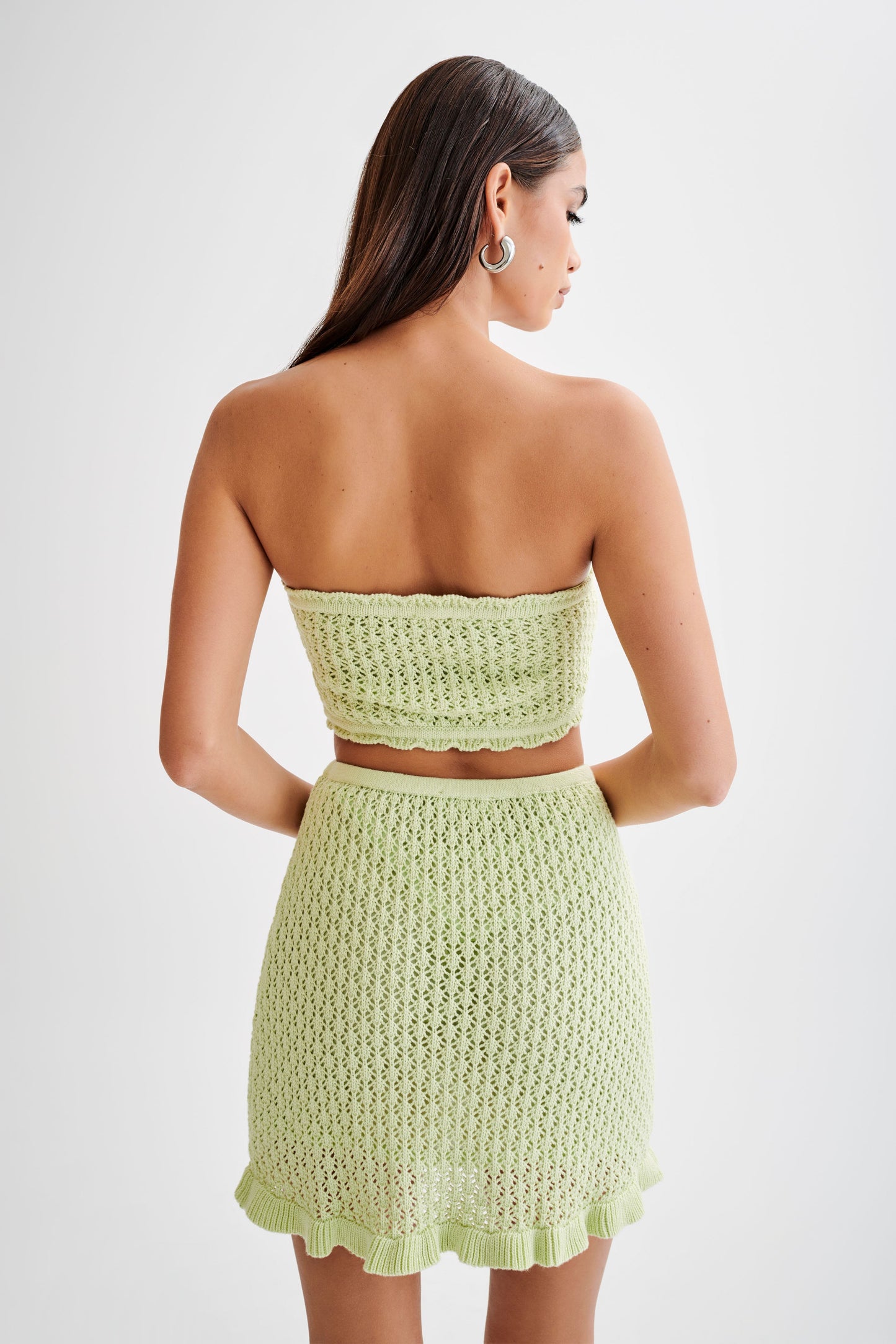 Serina Knit Crop Top - Seafoam Green