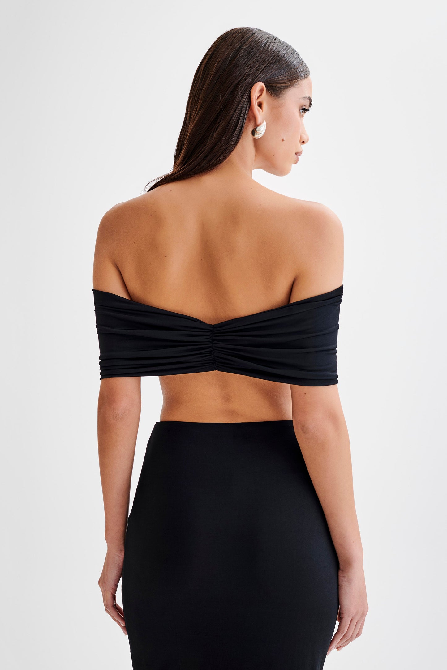 Amber Slinky Crop Top - Black