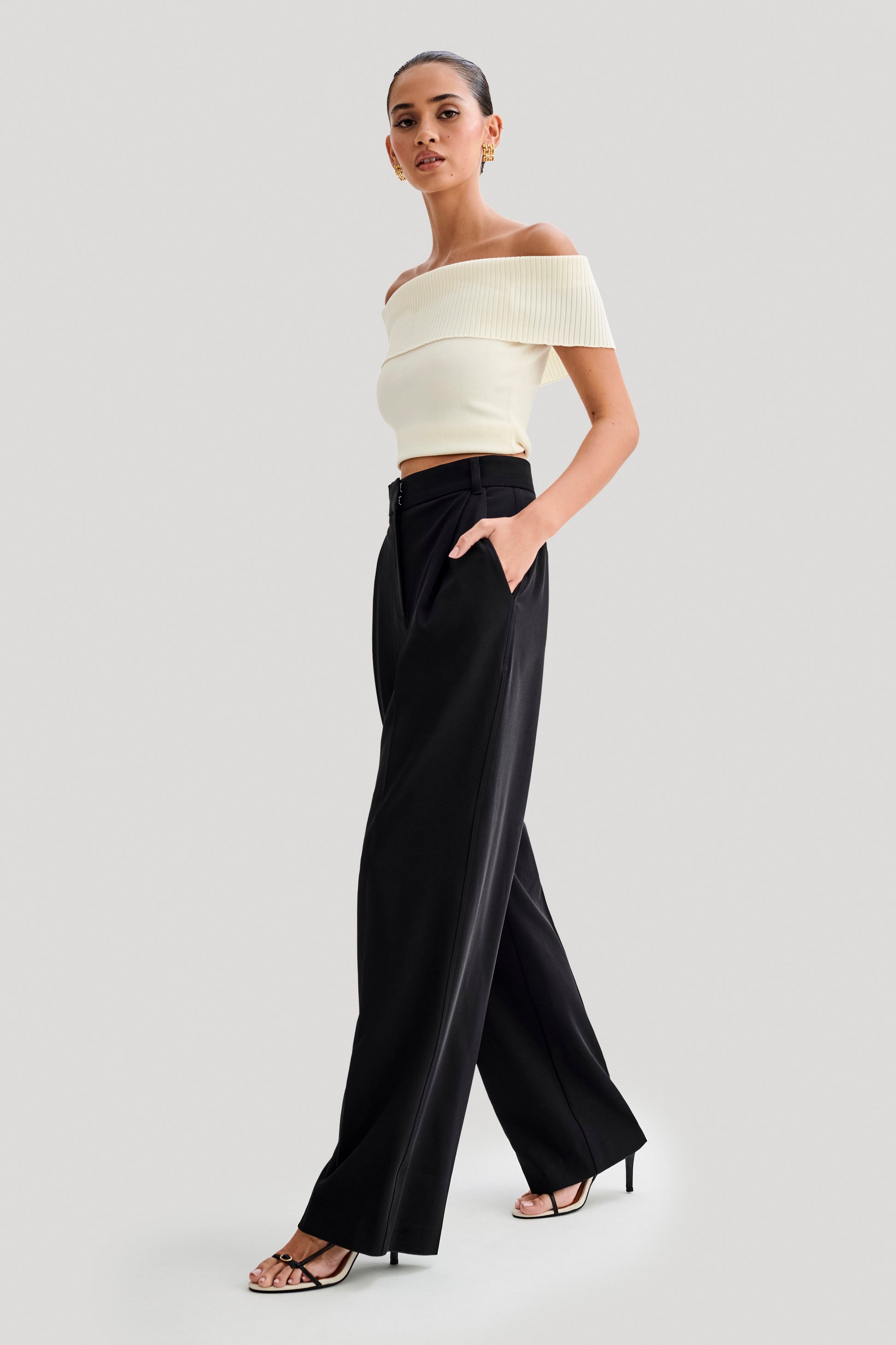 Susanna Off Shoulder Knit Top - Ivory #6