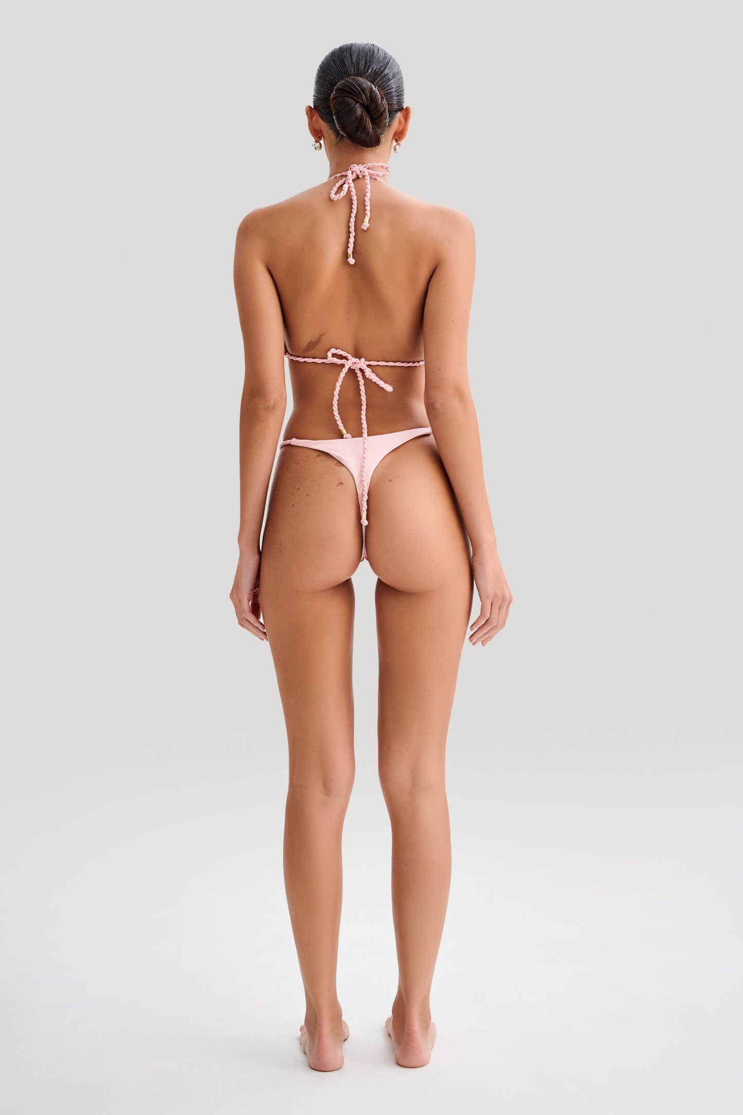 Melika Braided Bikini Bottoms - Pale Pink