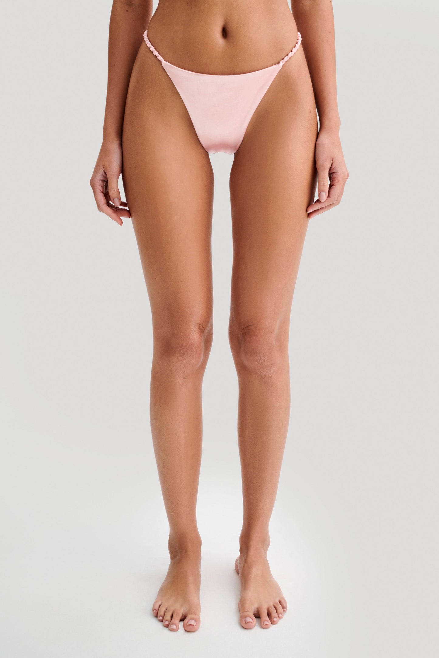 Melika Braided Bikini Bottoms - Pale Pink