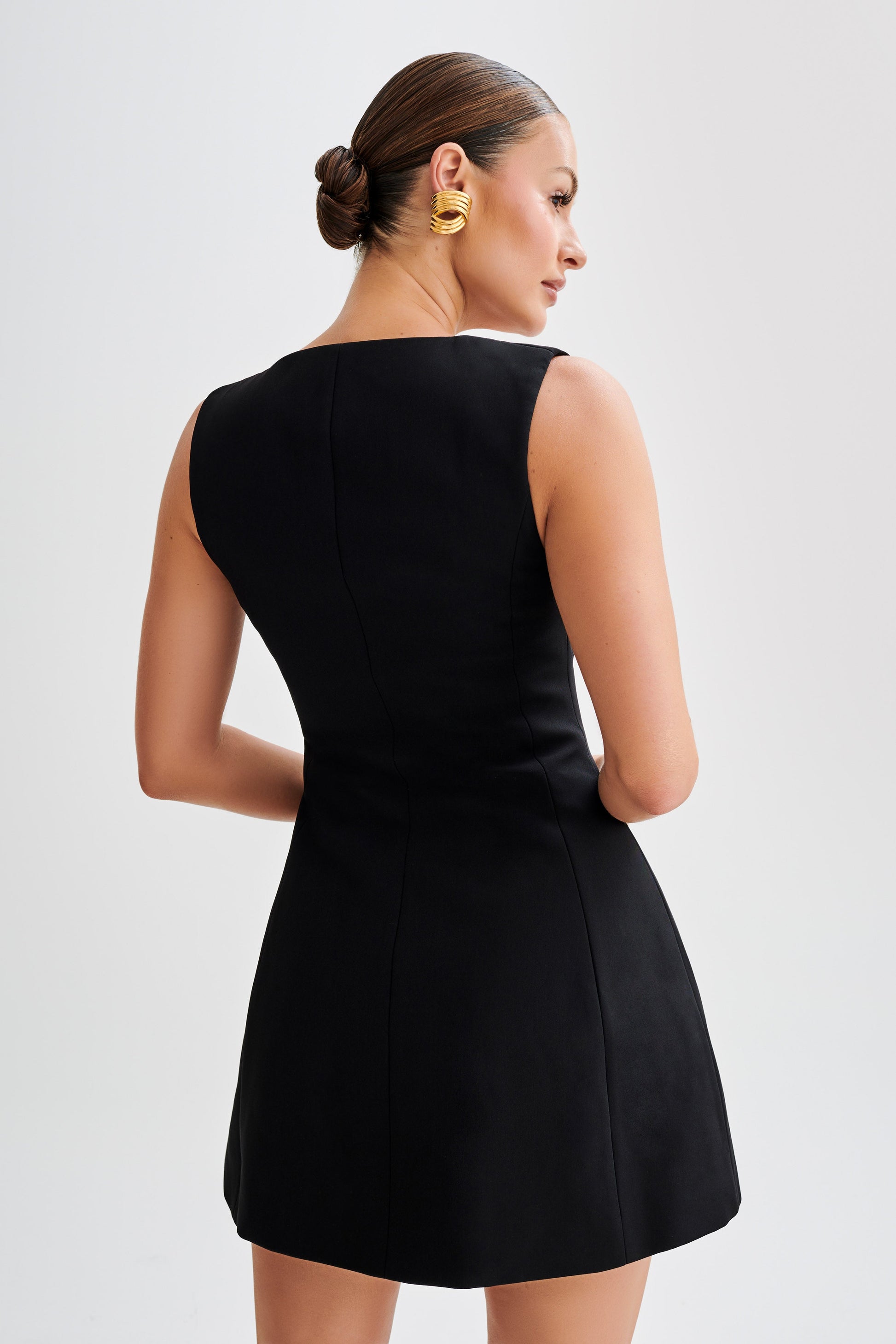 Lysandre Crepe Mini Dress - Black #2