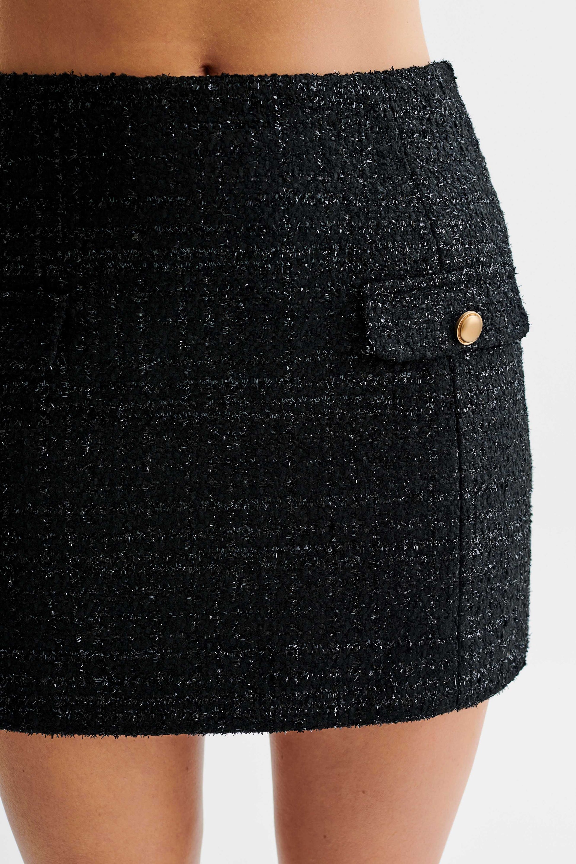 Priscilla Tweed Mini Skirt - Black #3