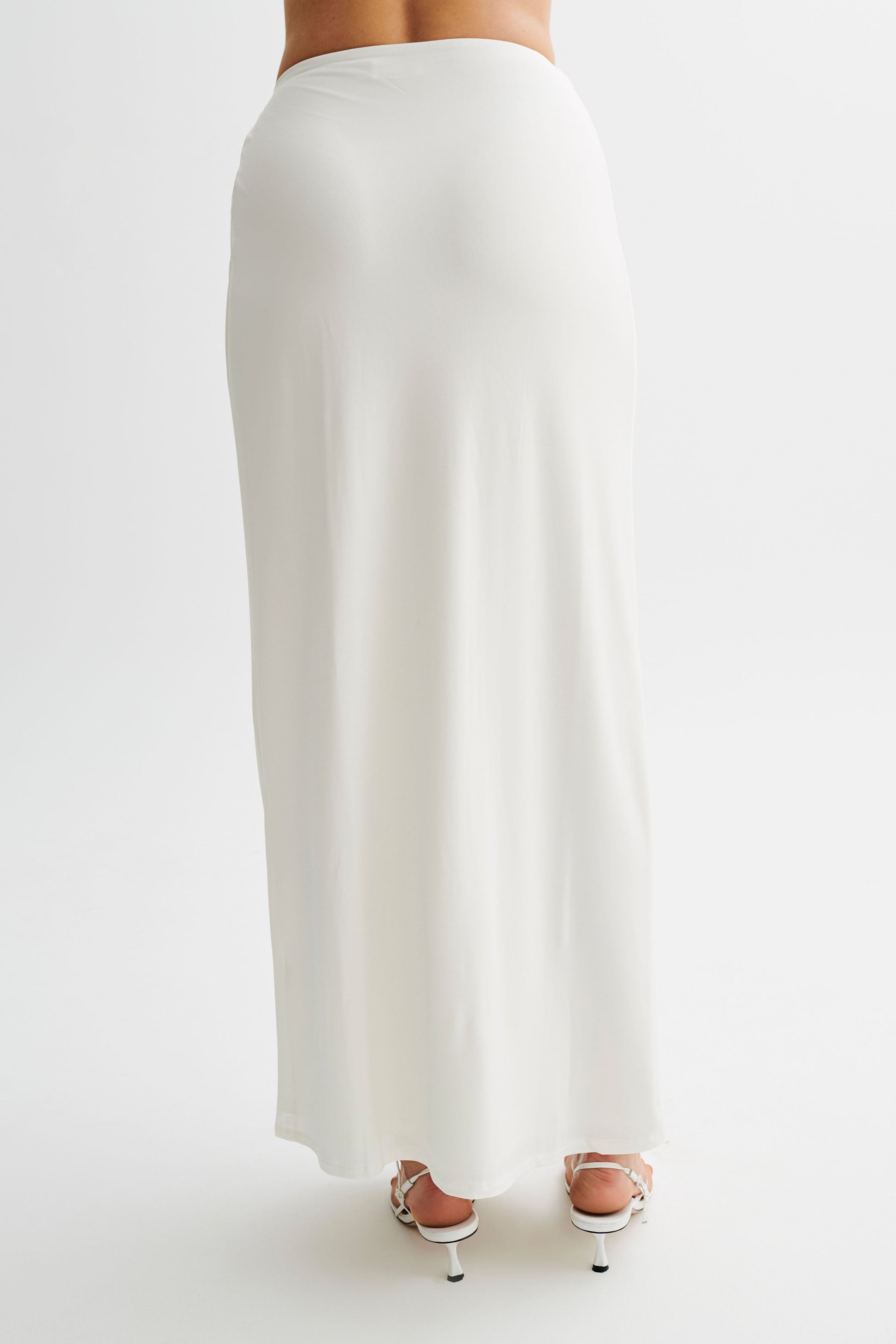Suri Slinky Maxi Skirt With Gold Hardware - White #8