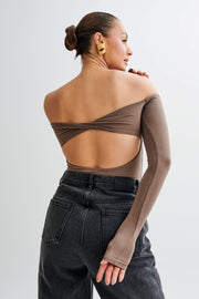 Peta Off Shoulder Modal Long Sleeve Bodysuit - Coco