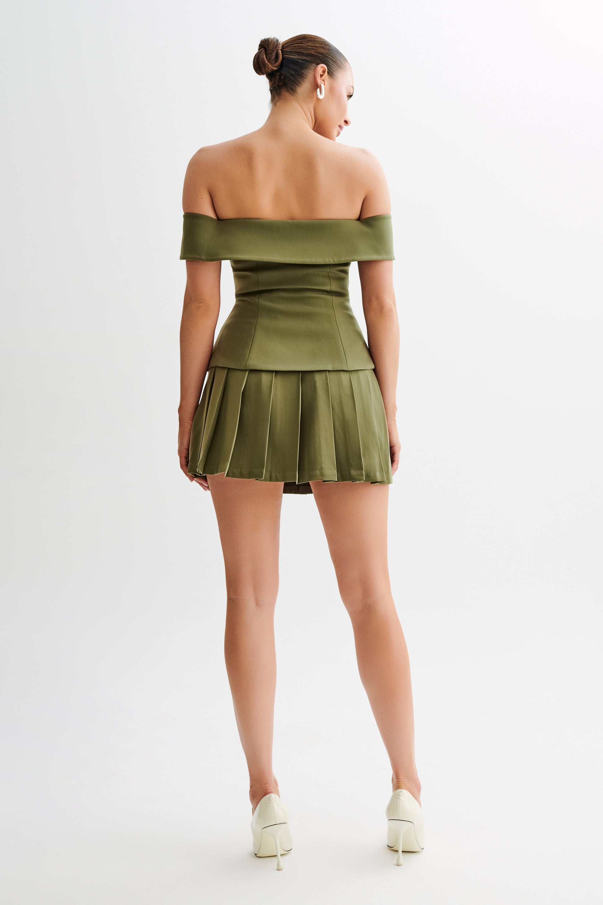 Krista Strapless Suiting Top - Military Olive #2