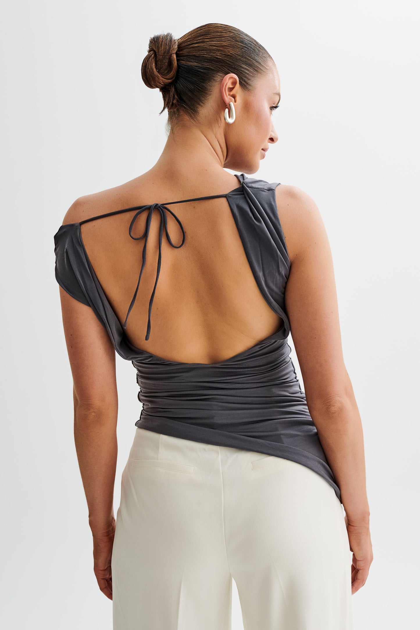 Prianyka Slinky Sleeveless Top - Charcoal