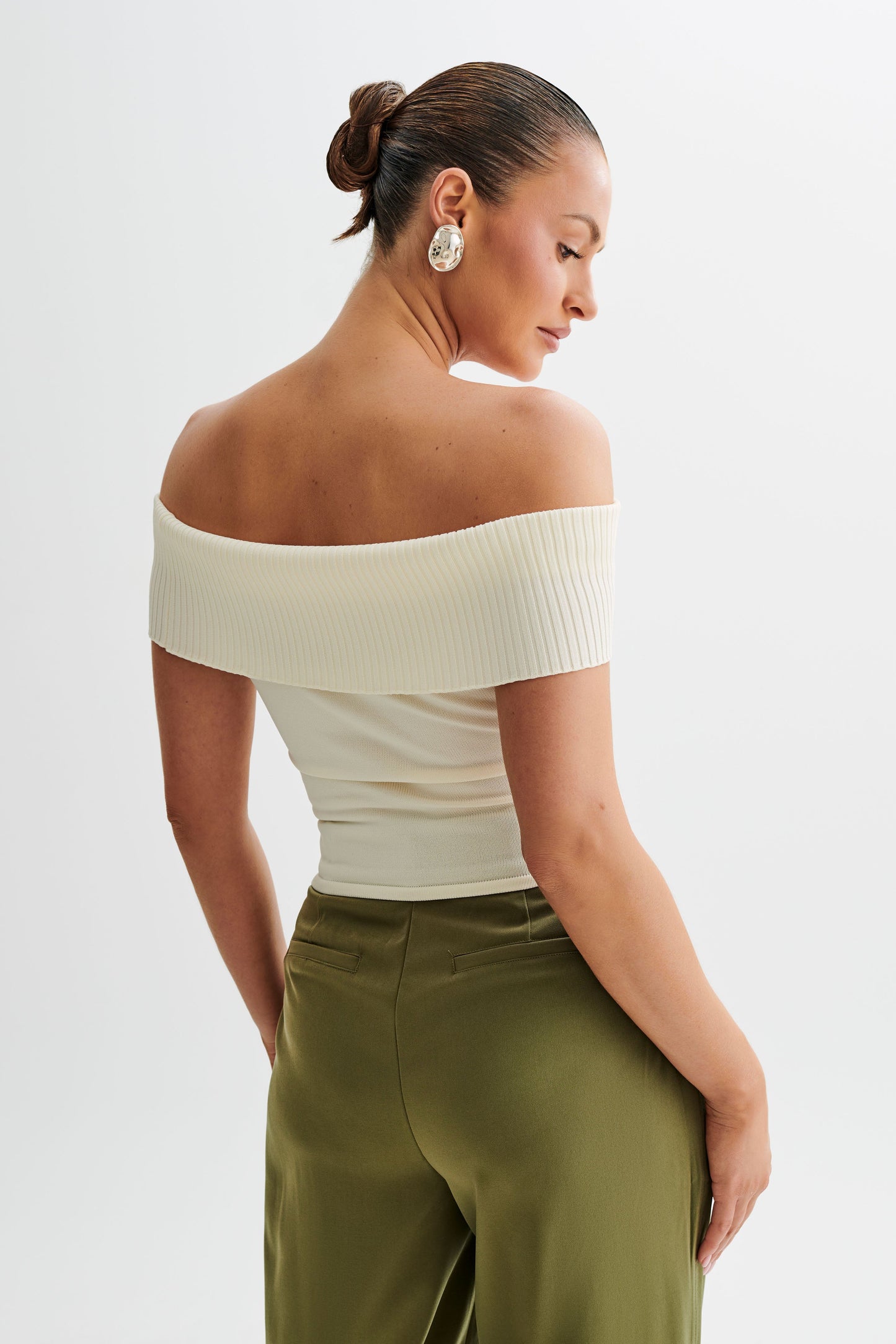 Susanna Off Shoulder Knit Top - Ivory