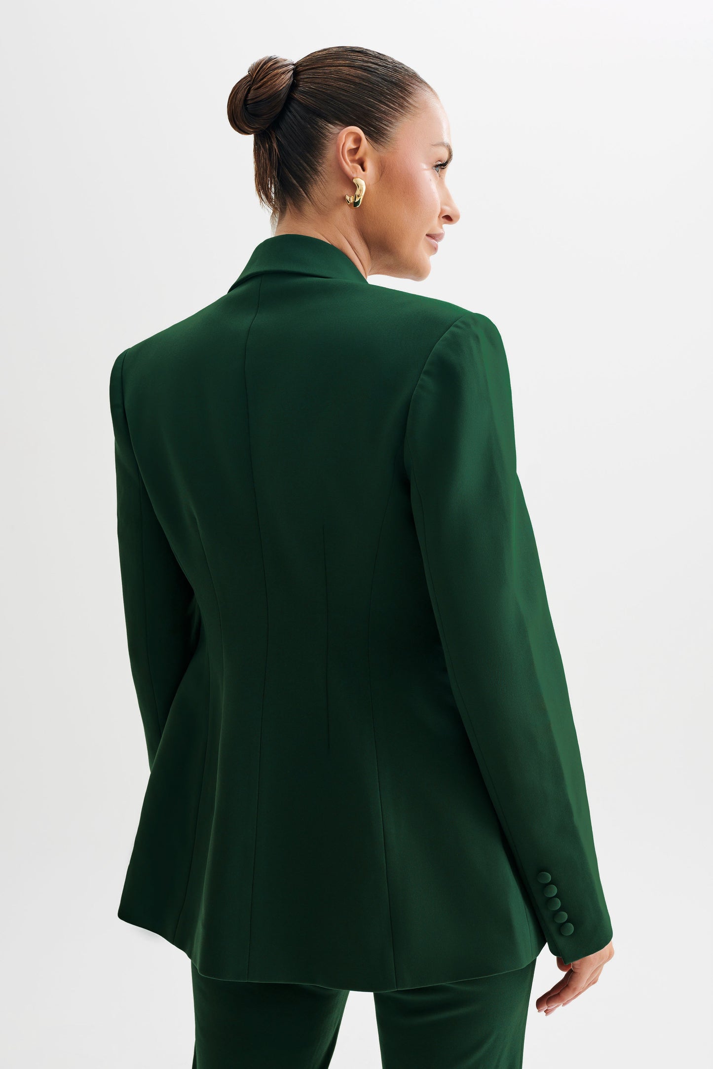 Greer Hourglass Suiting Blazer - Forest Green