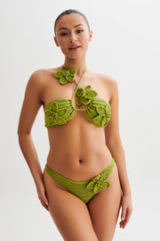 River Floral Crochet Bikini Top - Apple