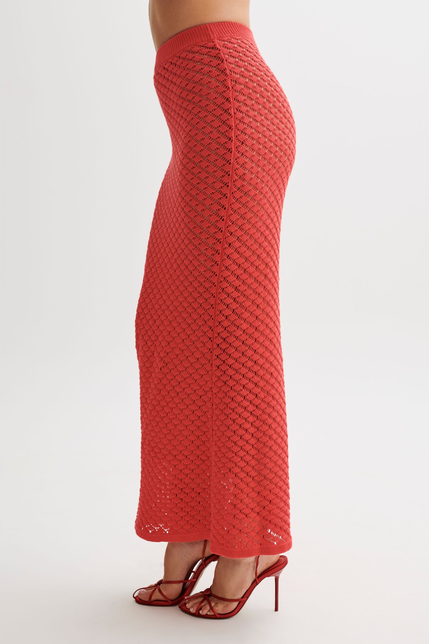 Guiliana Knit Maxi Skirt - Pomegranate