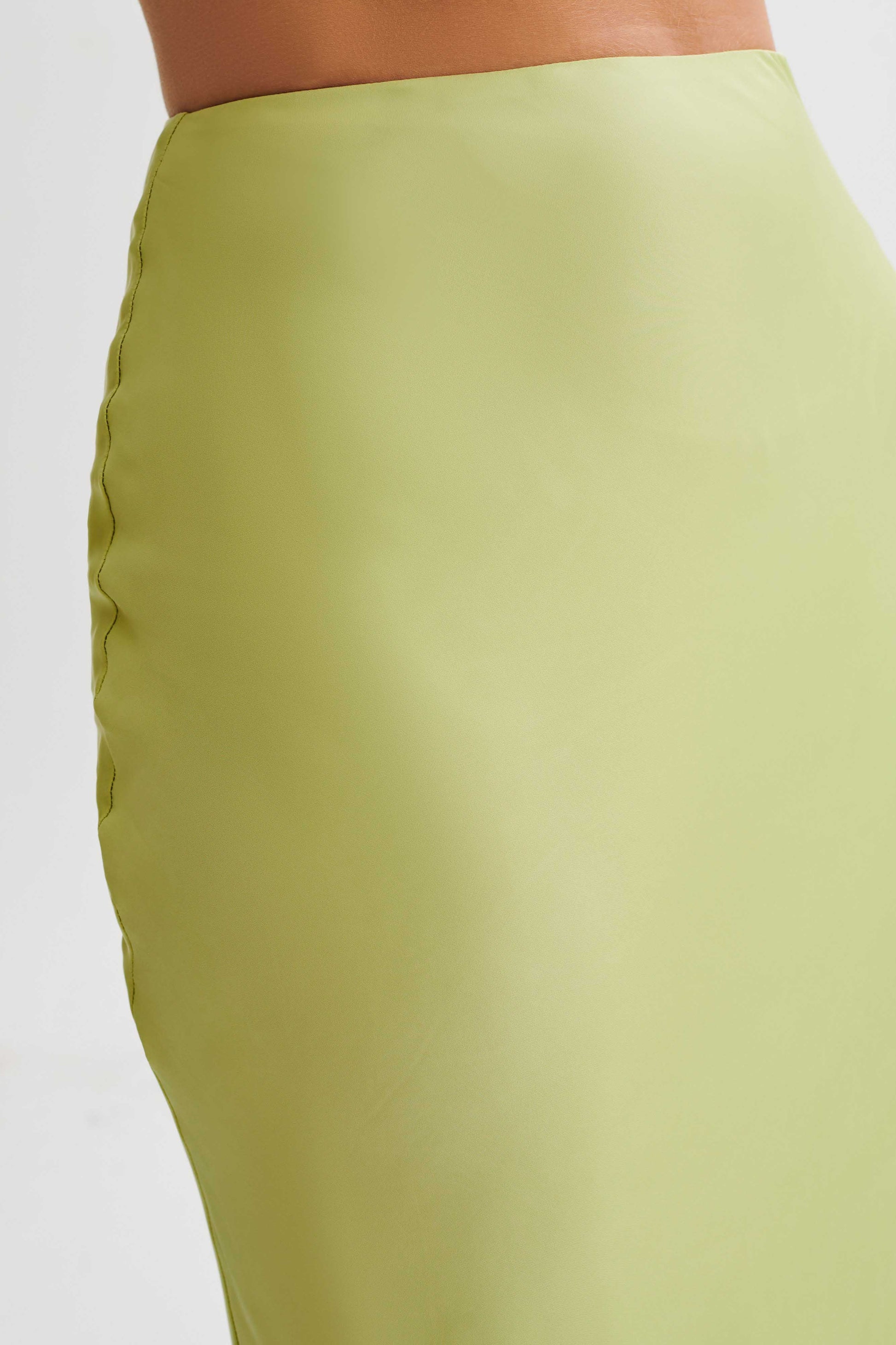 Allegra Satin Knee Length Skirt - Apple #7