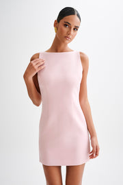 Angela Suiting Mini Dress - Baby Pink