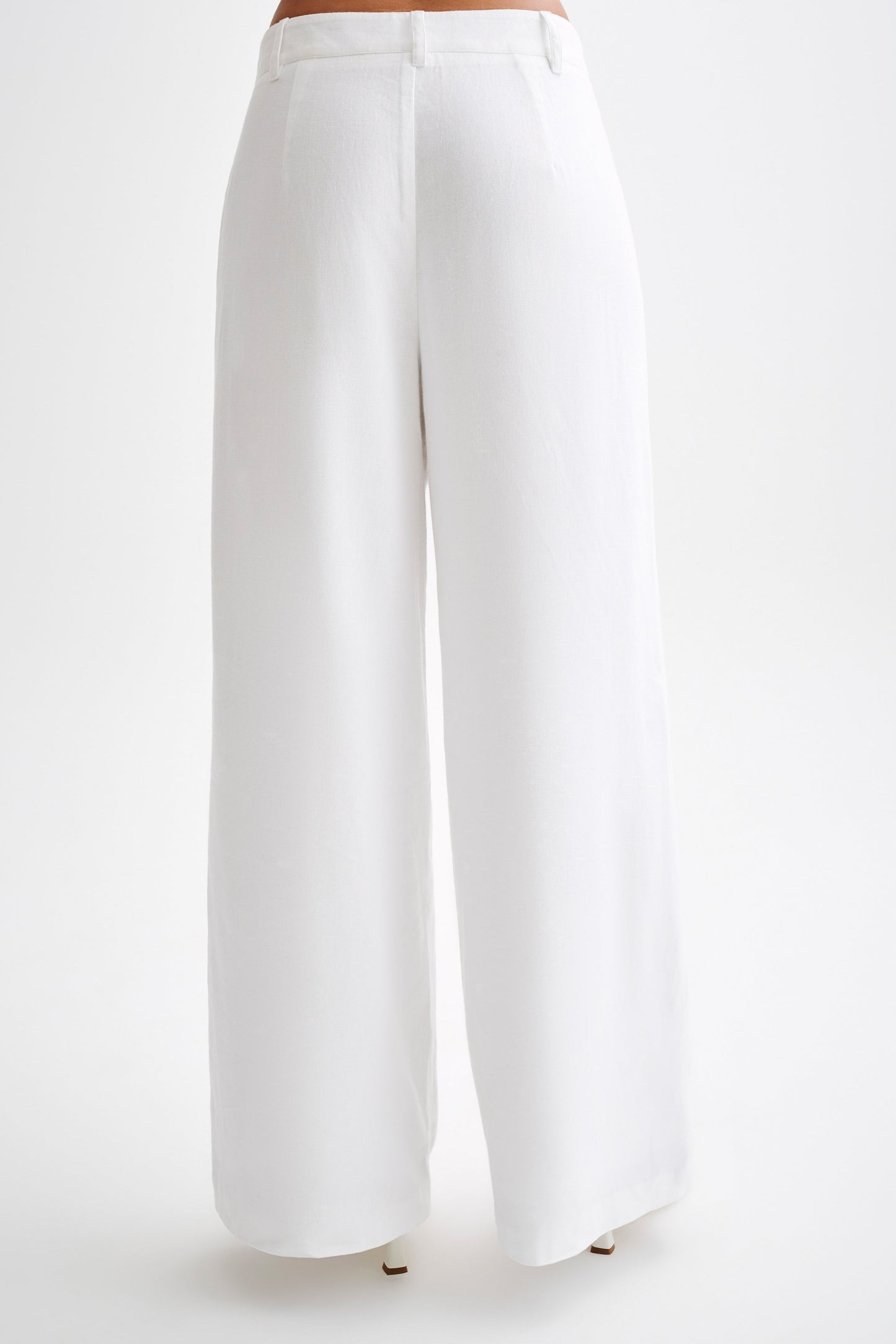 Franca Linen Wide Leg Pant - White