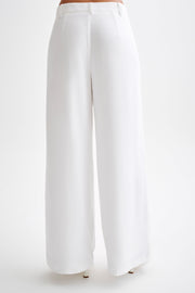 Franca Linen Wide Leg Pant - White