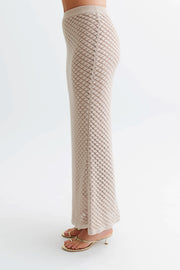 Guiliana Knit Maxi Skirt - Tawny Grey