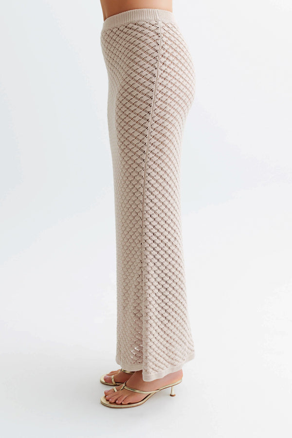 Guiliana Knit Maxi Skirt - Tawny Grey