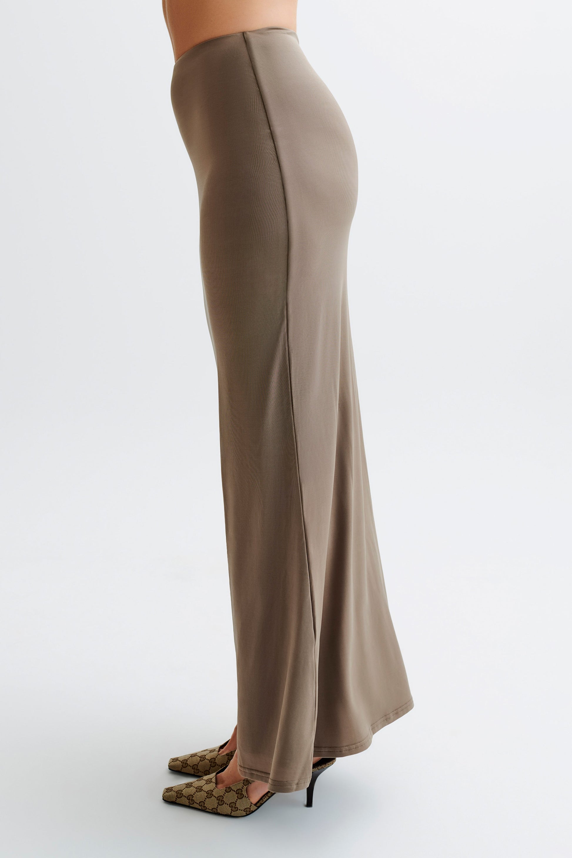 Bruna Slinky Fishtail Maxi Skirt - Coco #7