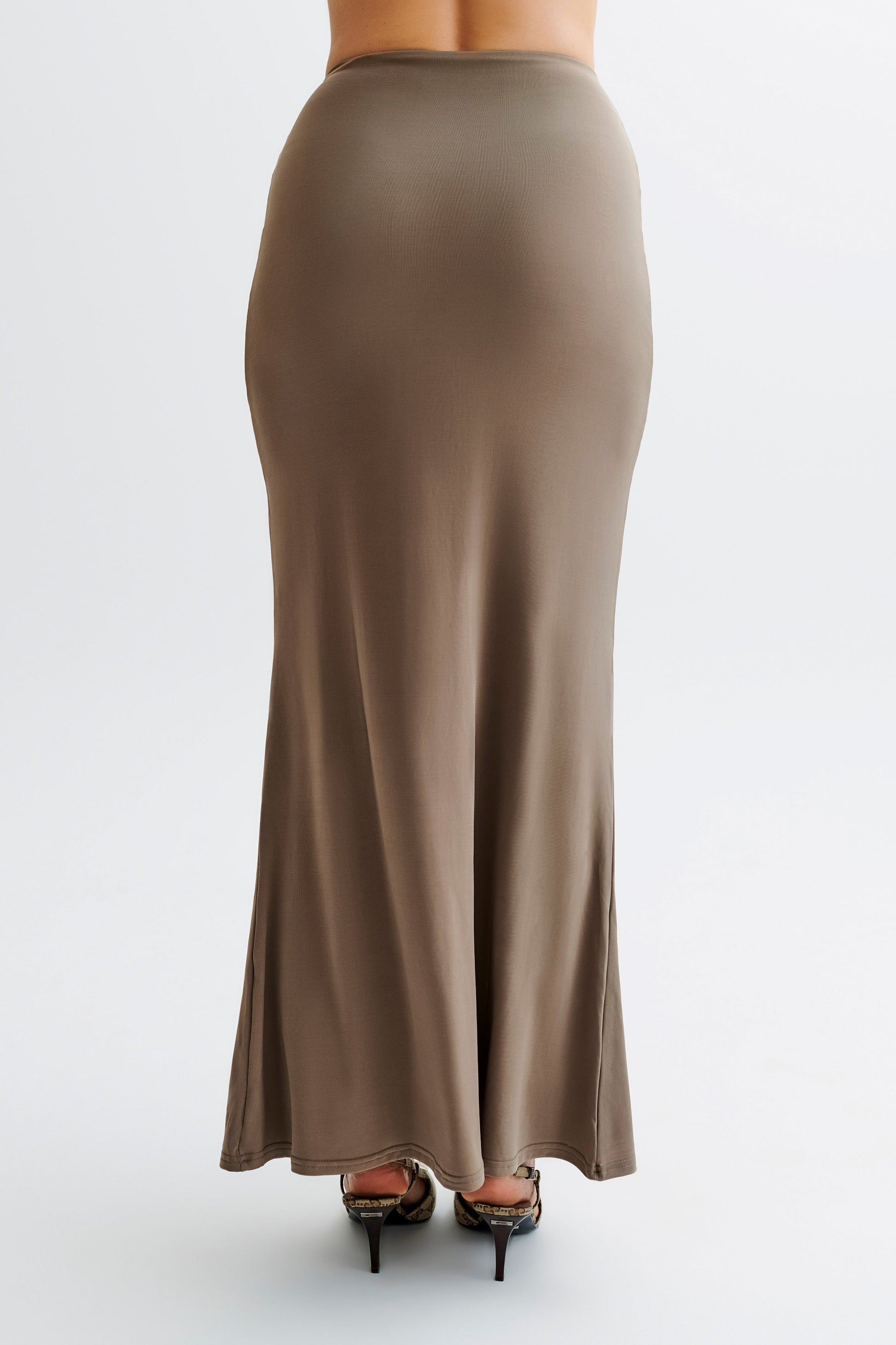 Bruna Slinky Fishtail Maxi Skirt - Coco #3