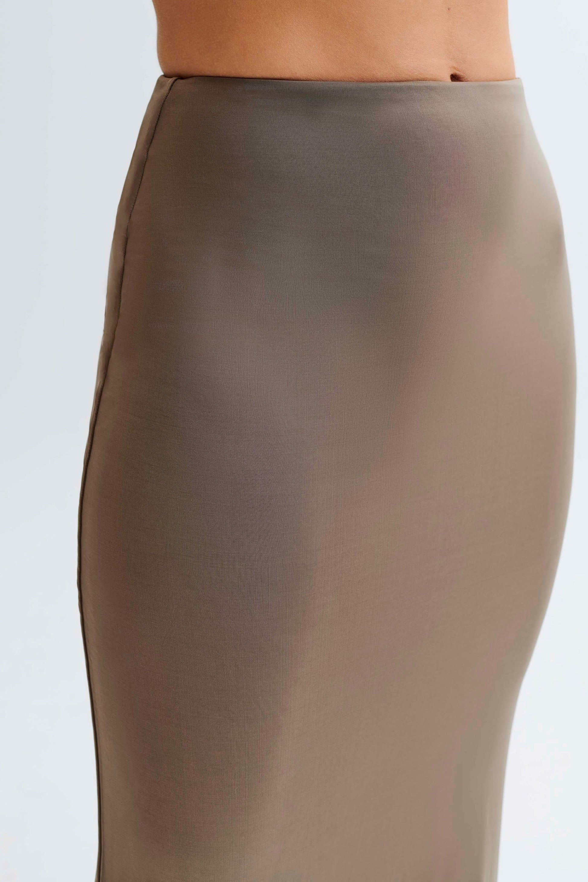 Bruna Slinky Fishtail Maxi Skirt - Coco #8