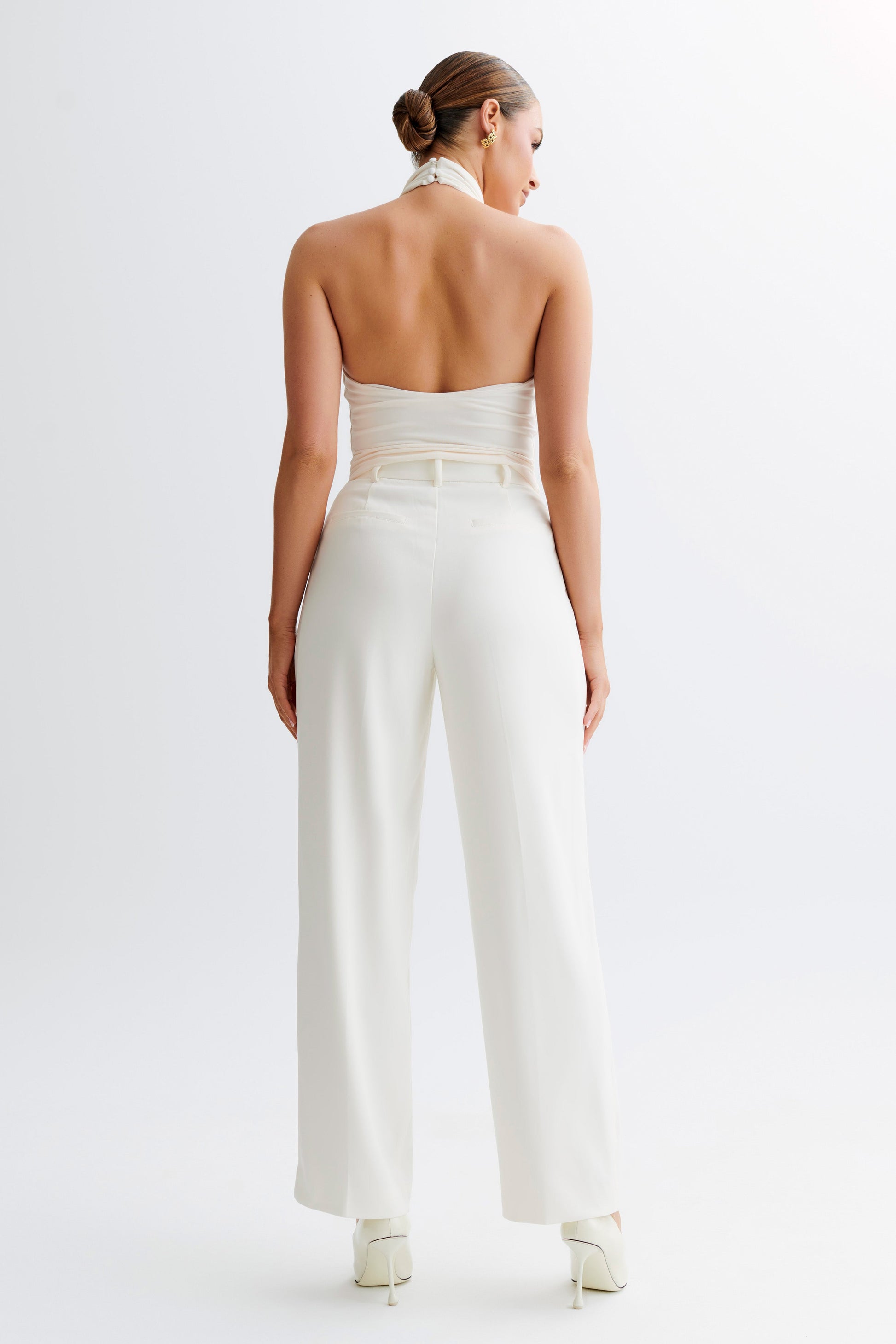 Federica Slinky Halter Neck Top - Ivory #5