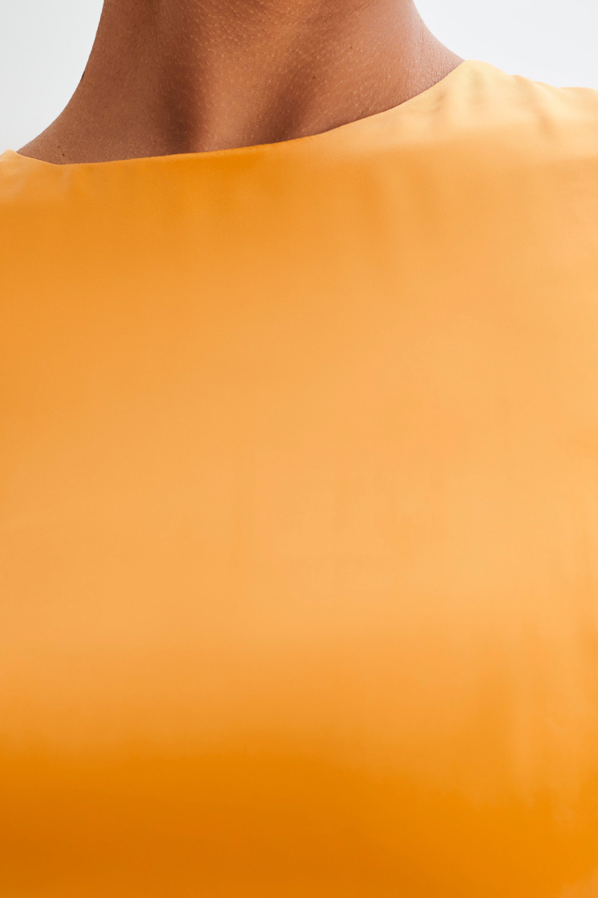 Viviana Satin Sleeveless Crop Top - Tangerine #12