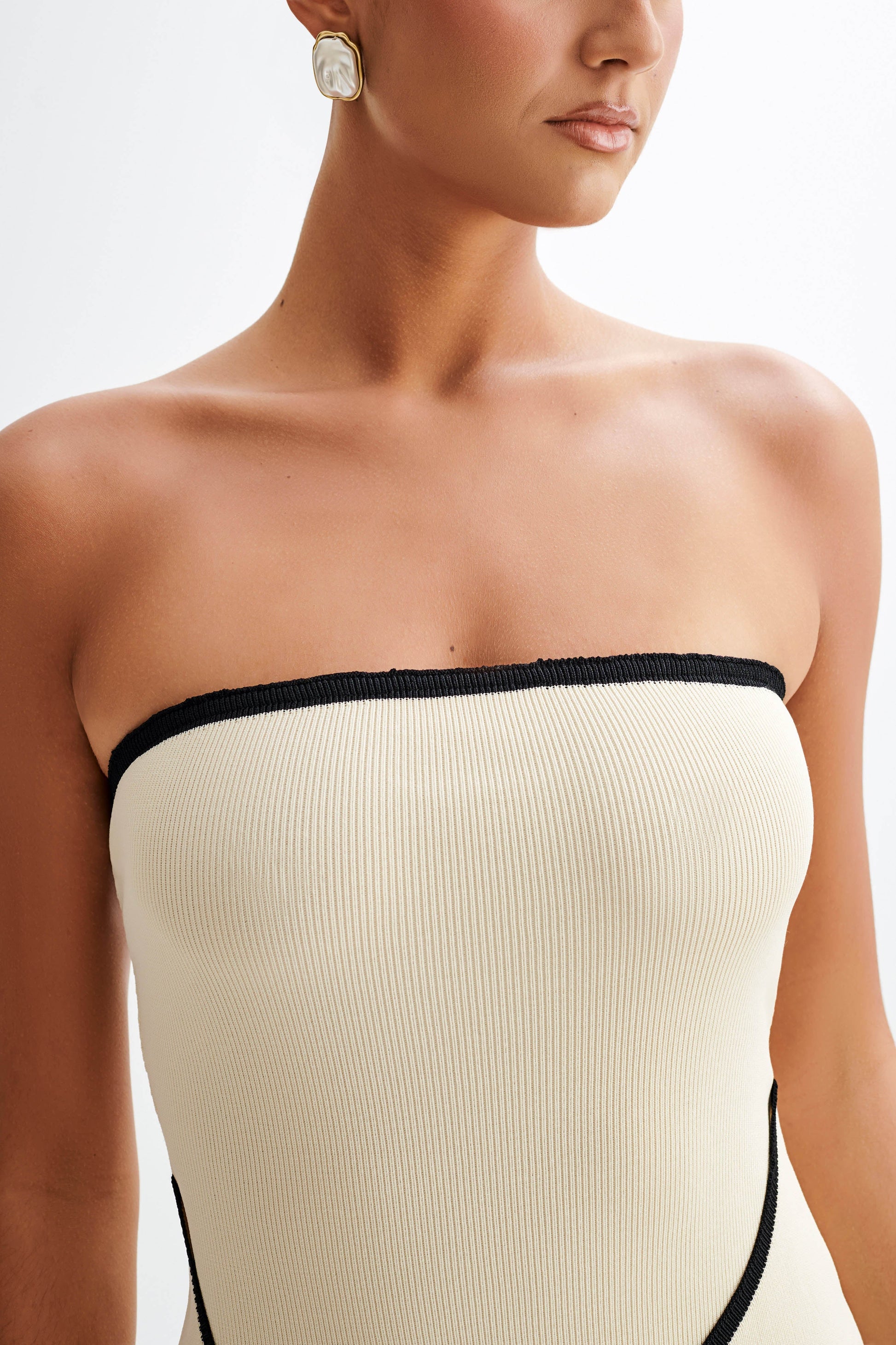 Rian Strapless Knit Mini Dress - Cream #7