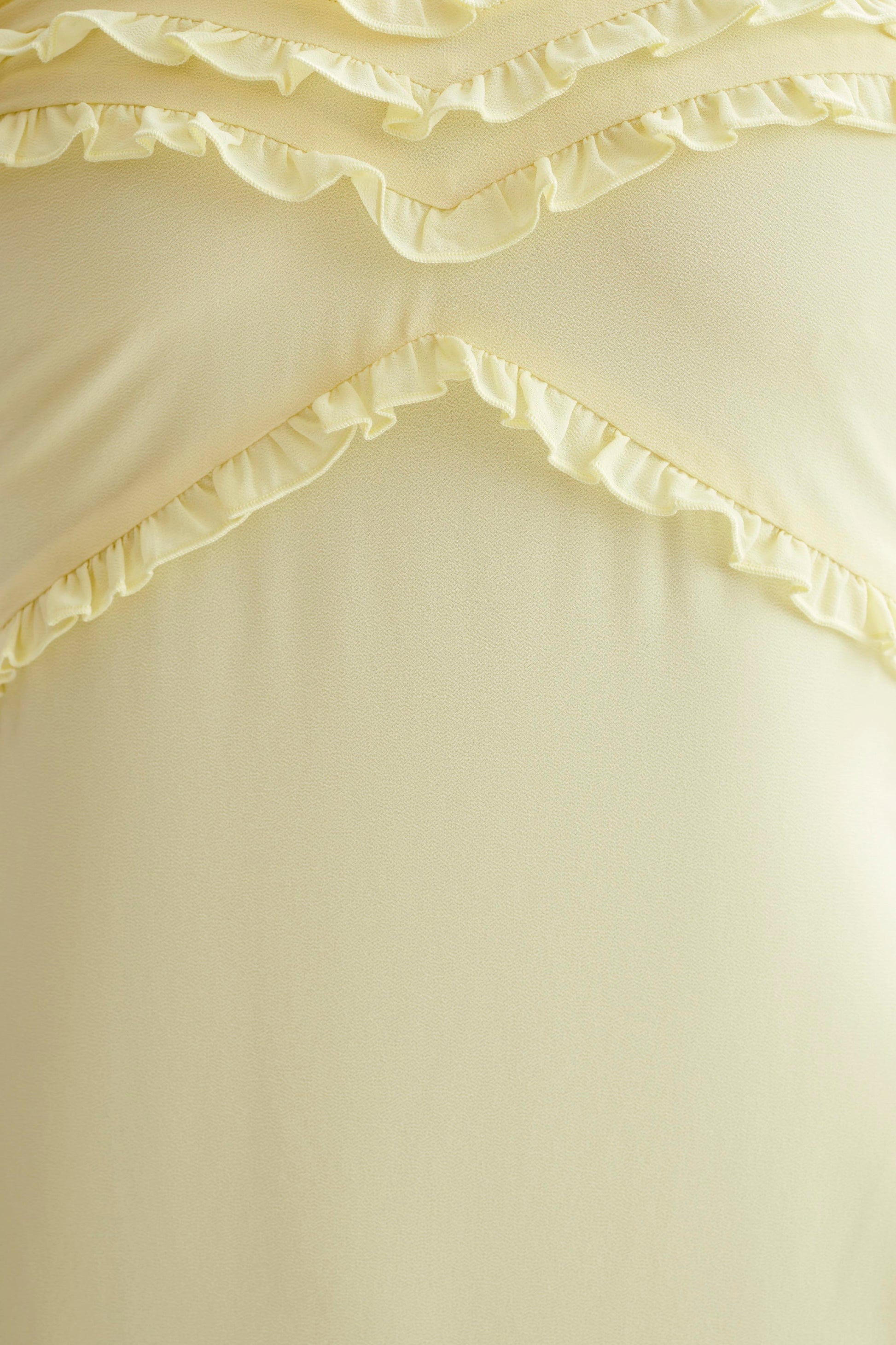 Olivette Strapless Chiffon Maxi Dress - Lemon Sherbet #6