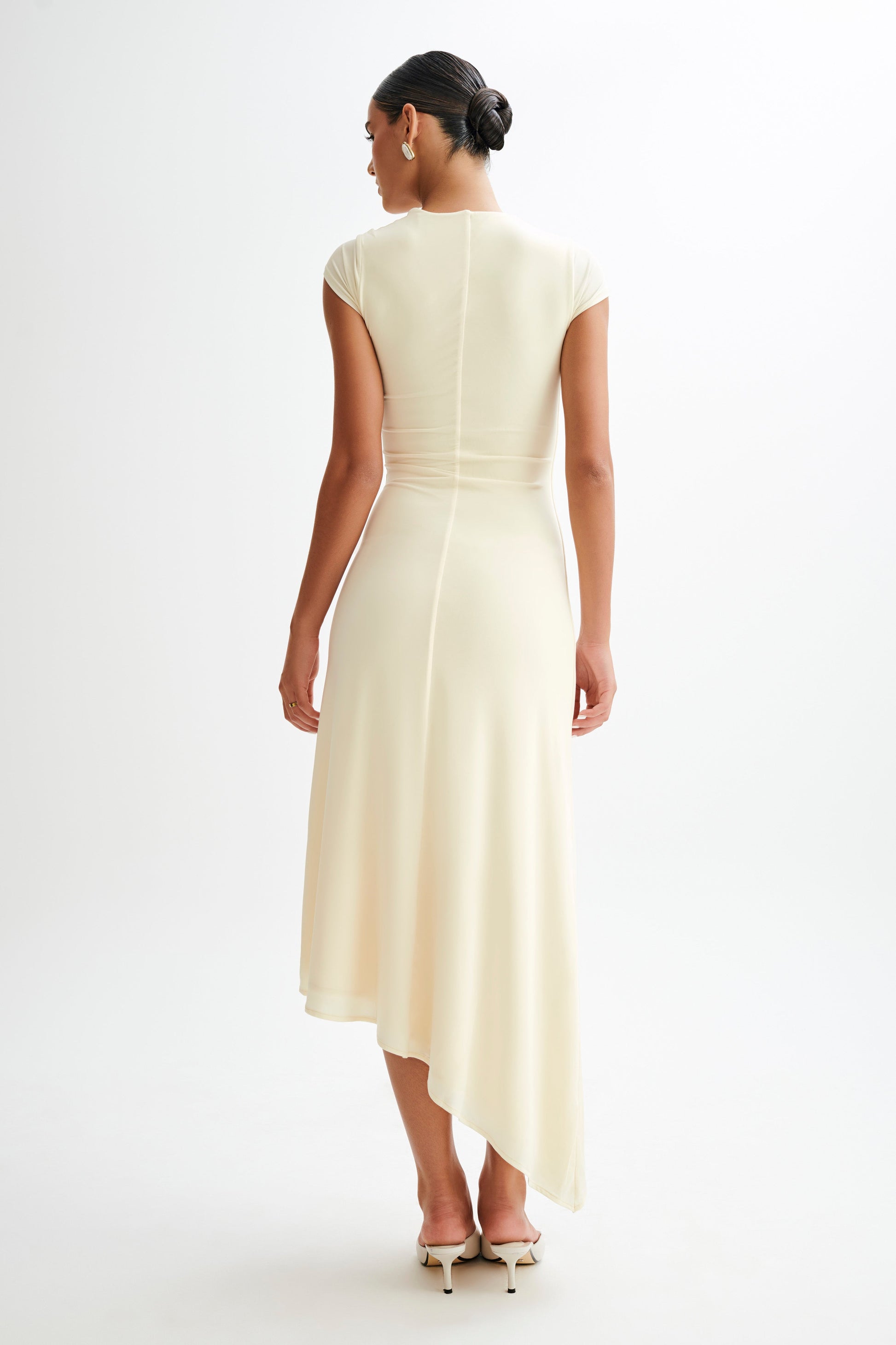 Ilaria Slinky Maxi Dress With Cut Out - Lemon Sherbet #2