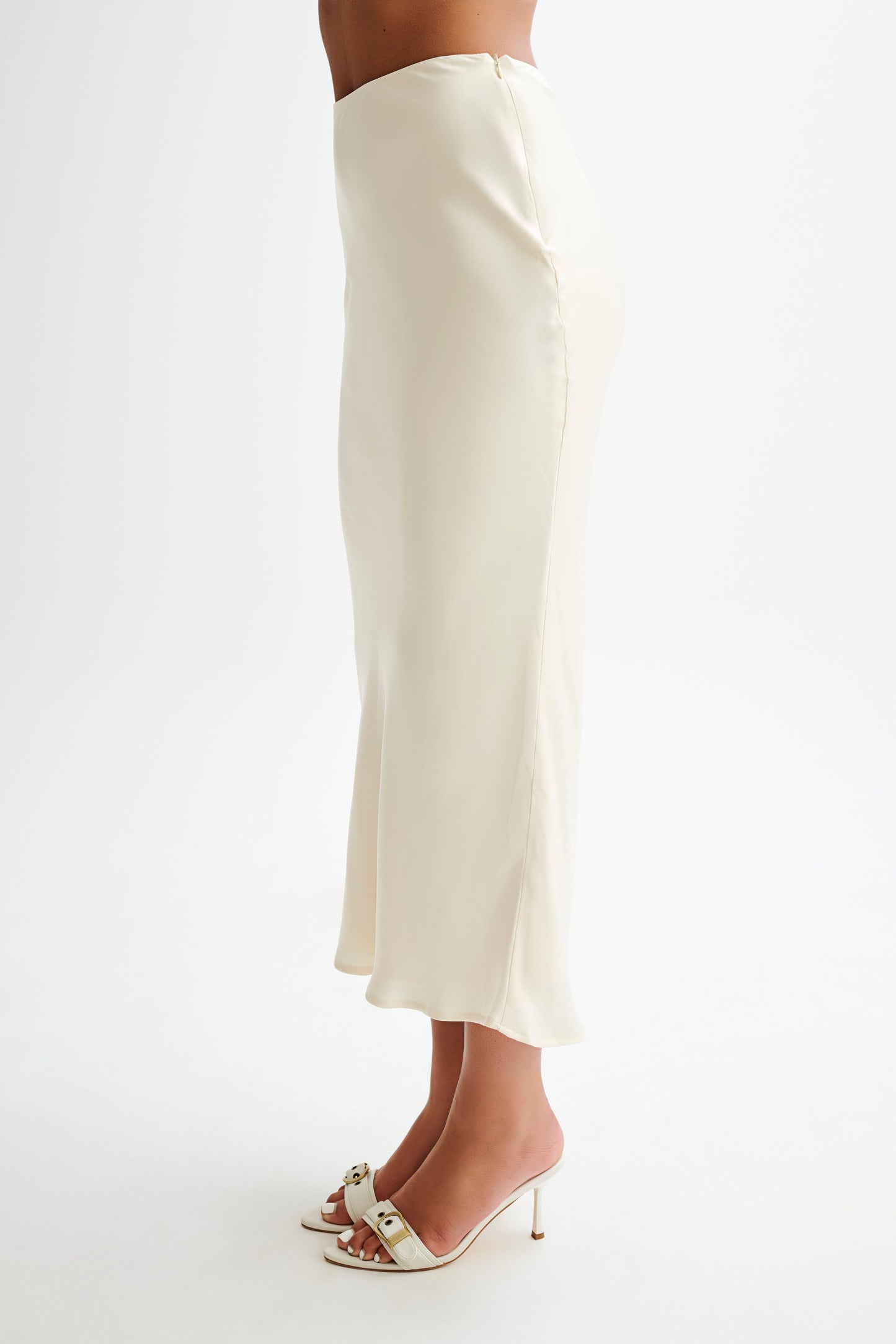 Viviana Satin Maxi Skirt - Ivory