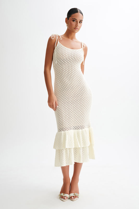 Bianca Knit Midi Dress - Ivory