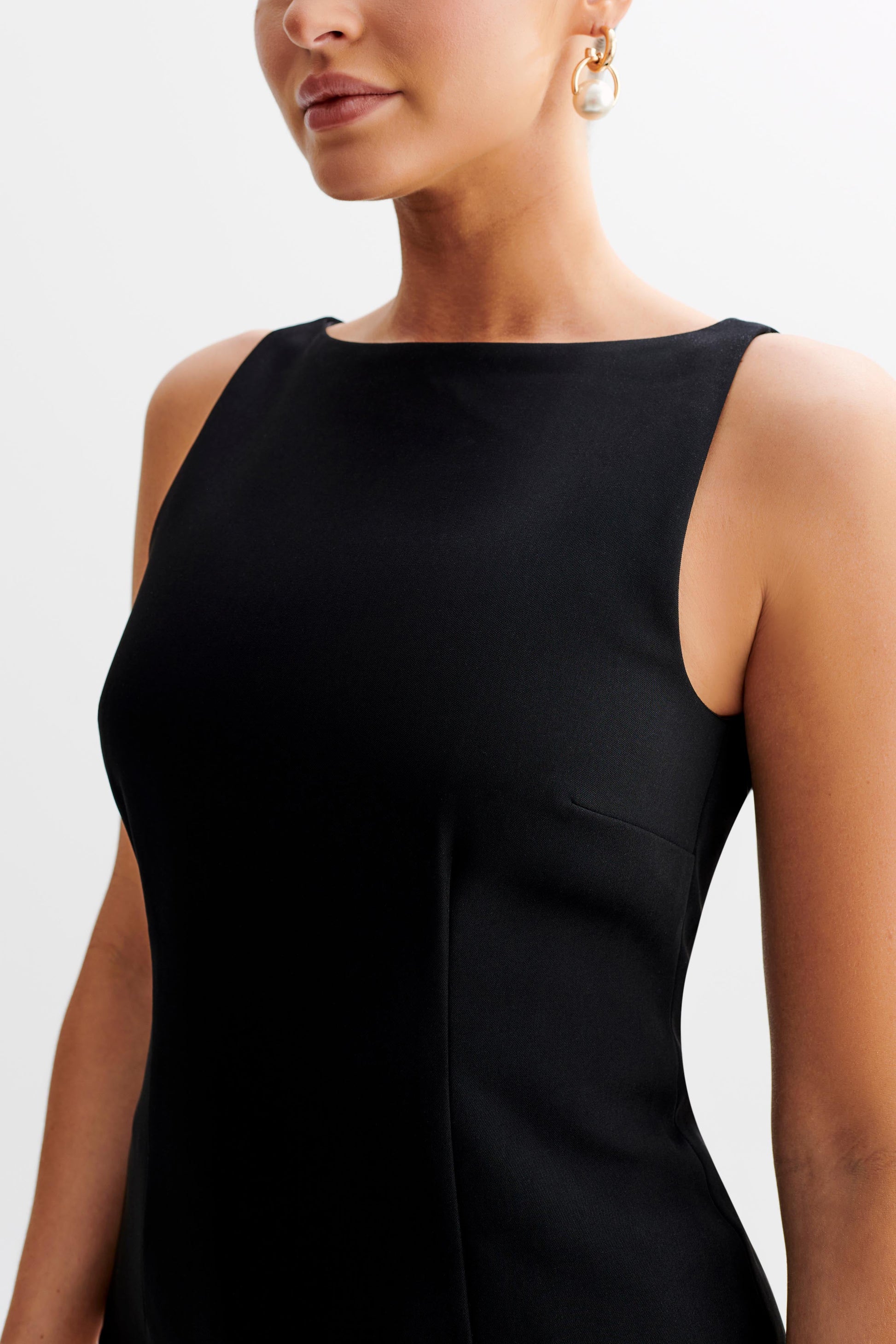Angela Sleeveless Suiting Top - Black #4